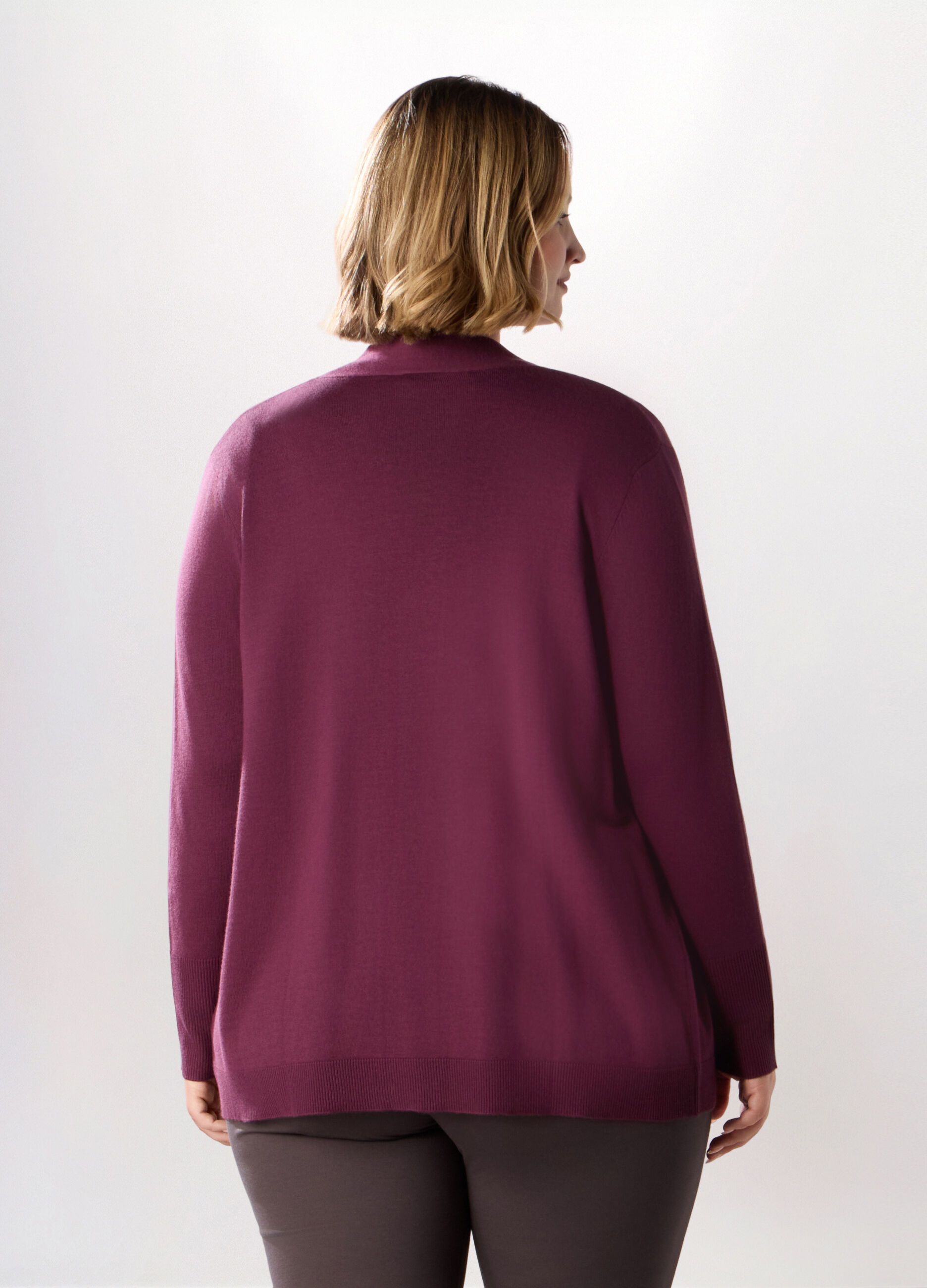 Cardigan aperto in misto viscosa donna curvy_1