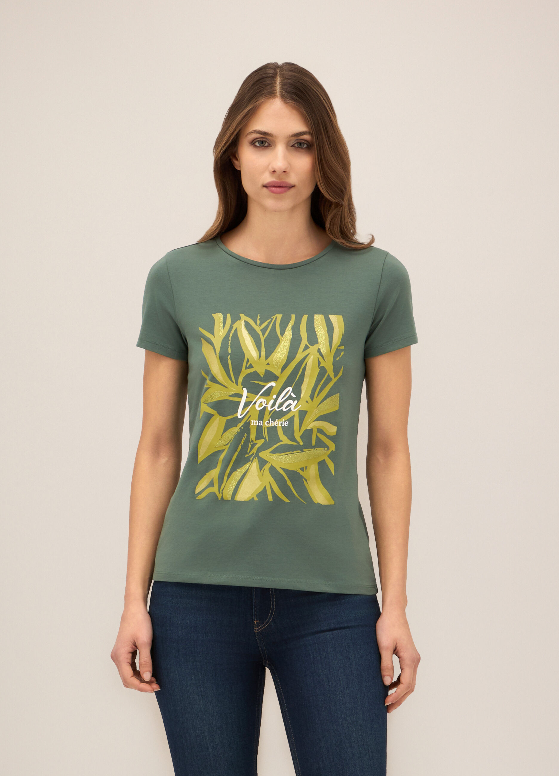 T-shirt in cotone stretch donna_0