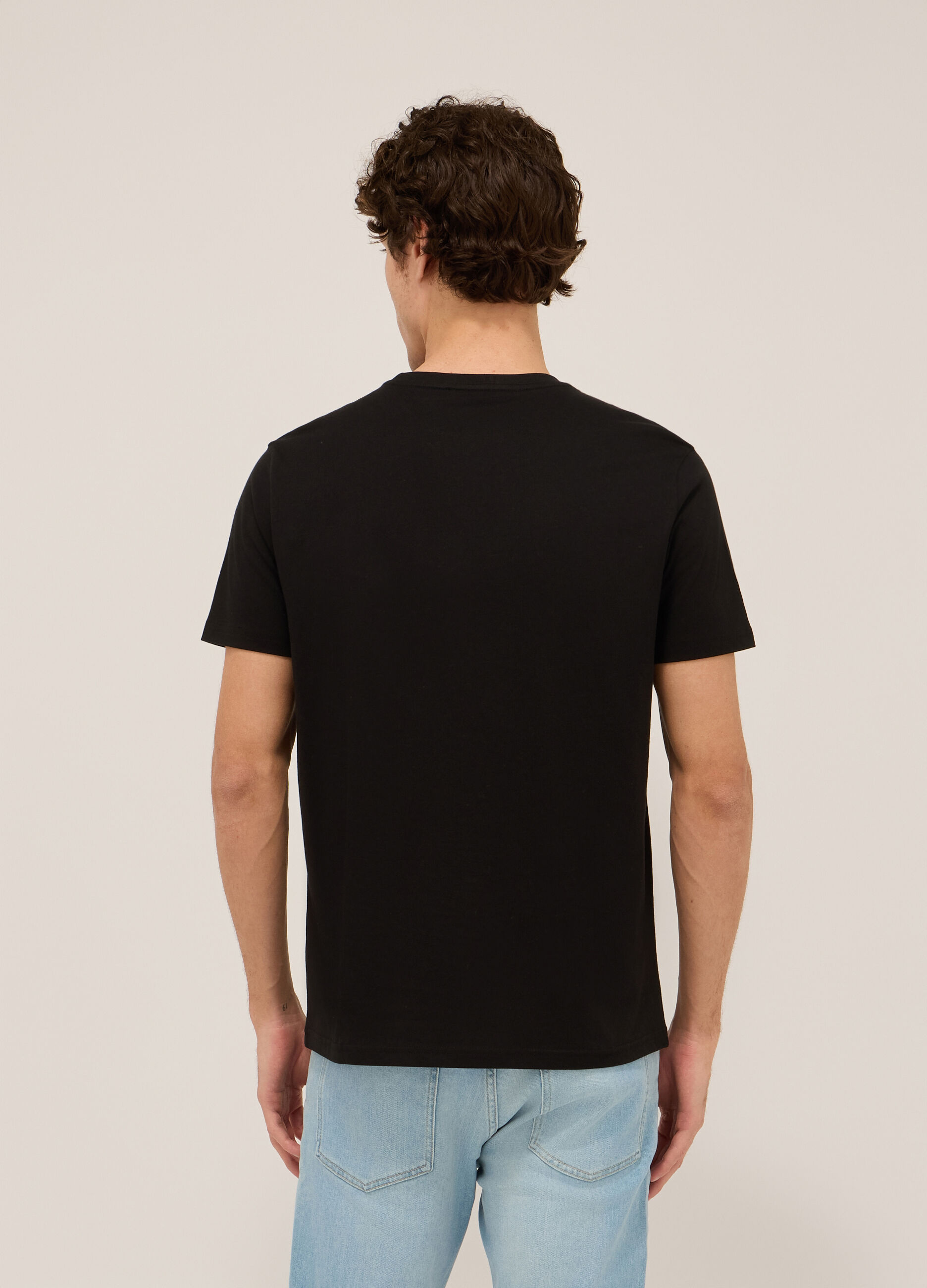 T-shirt in jersey di cotone con stampa uomo_1