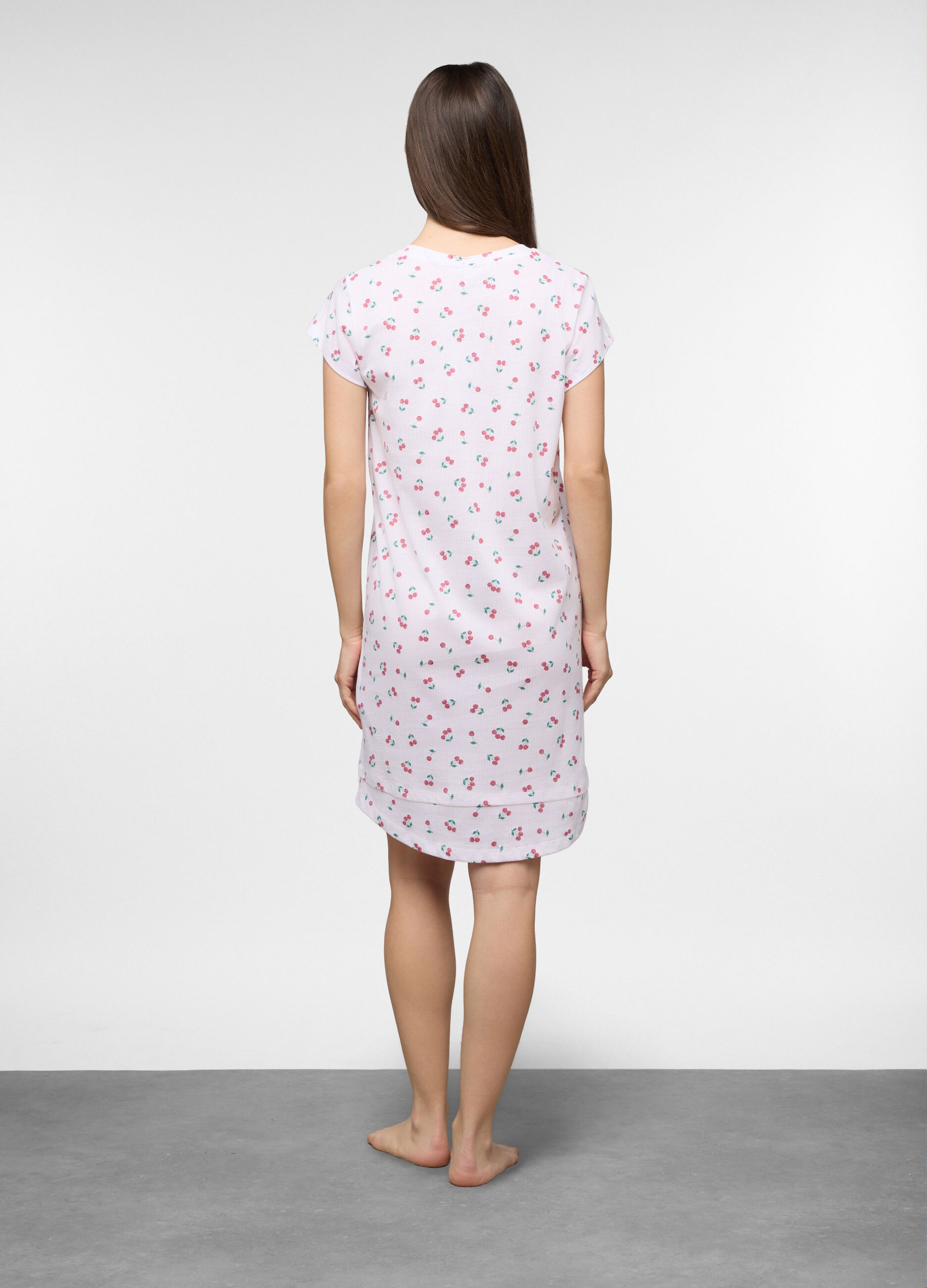 Camicia da notte corta in jersey di puro cotone donna_1