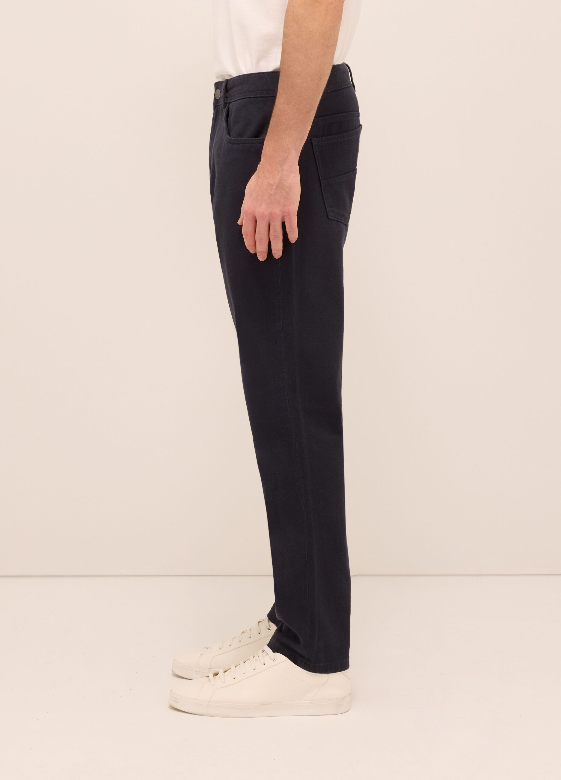 Pantalone 5 tasche in twill di cotone uomo_2