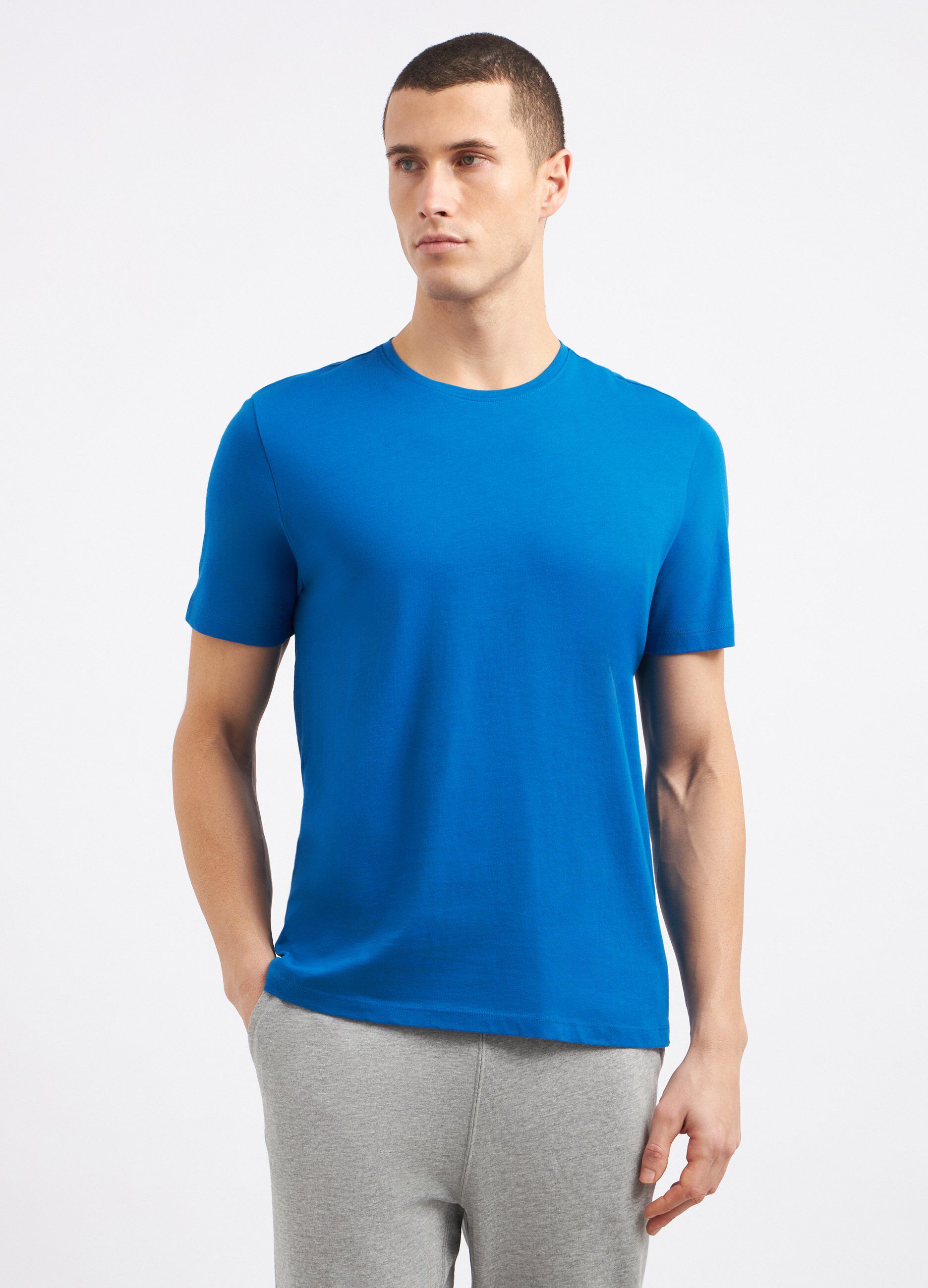 T-shirt girocollo in puro cotone uomo_0