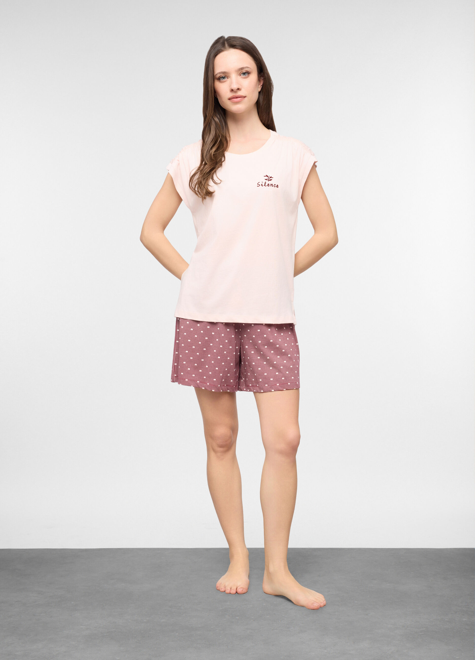 Set pigiama corto in puro cotone donna_0
