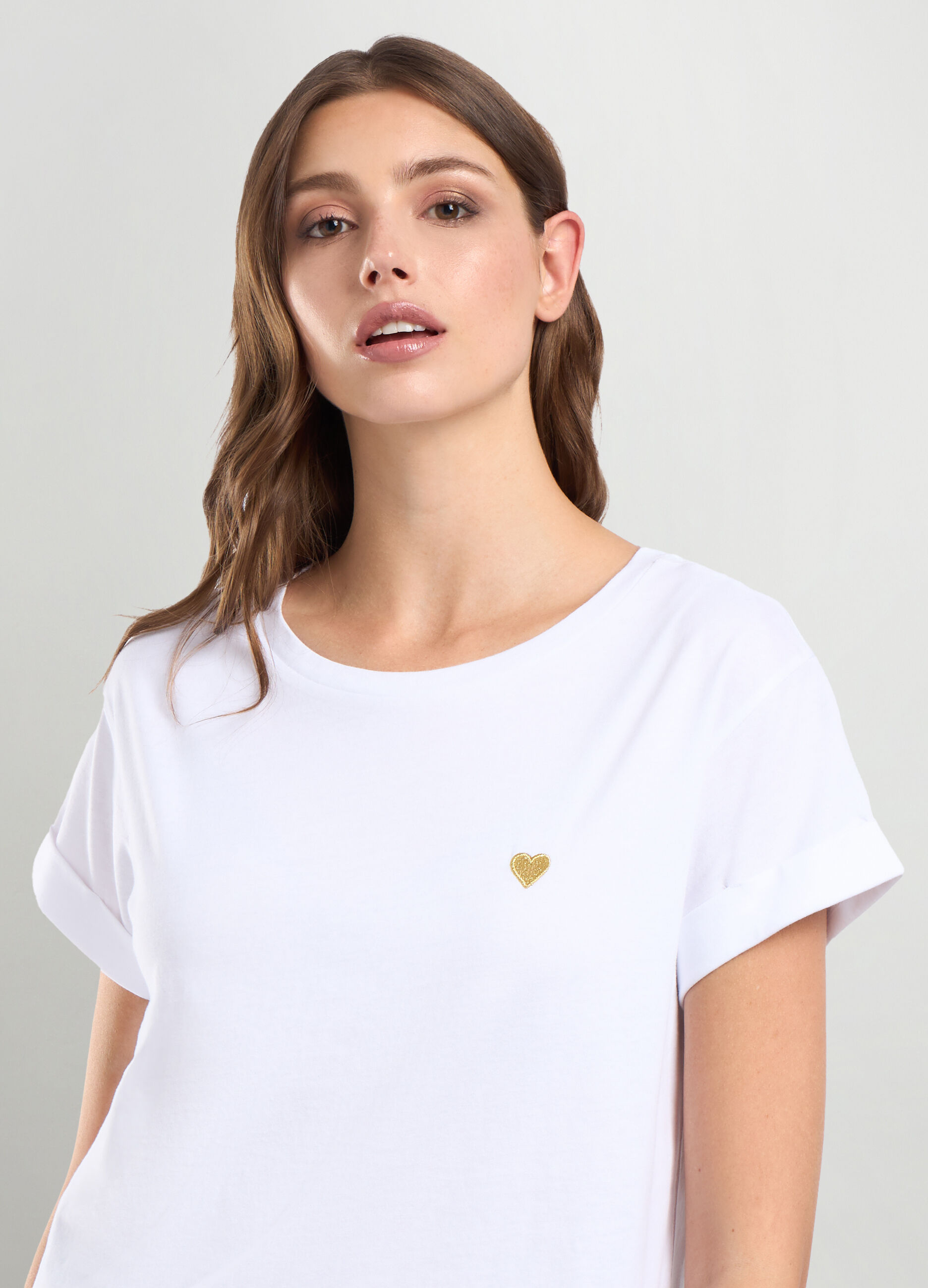 T-shirt in jersey di puro cotone donna_2