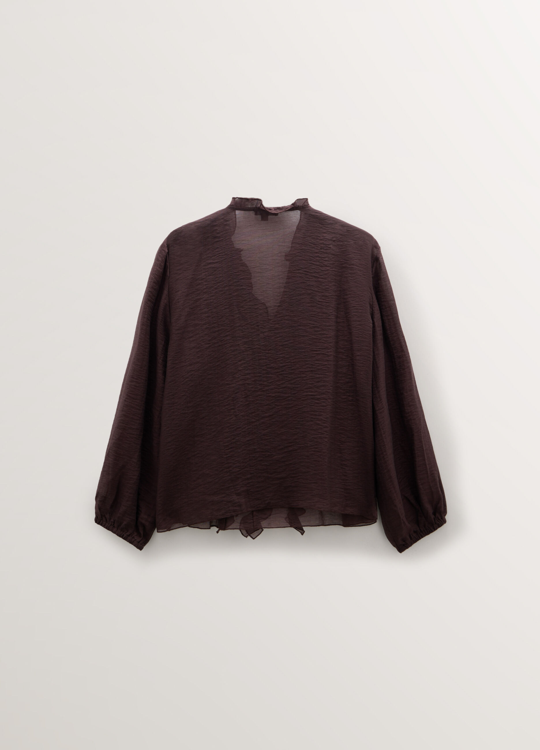 Camicia con scollo a V Fit Regular misto lyocell donna curvy_1