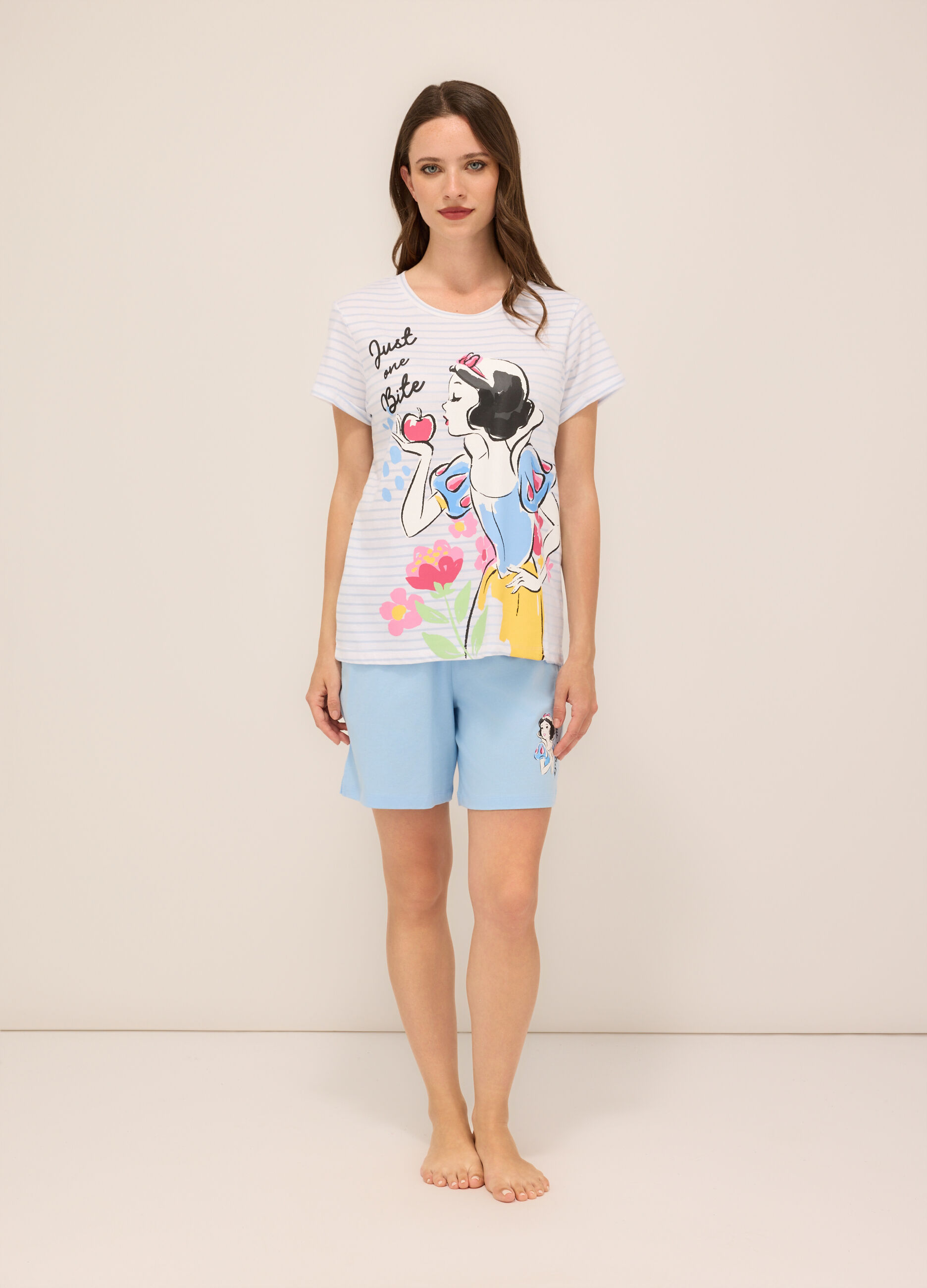 Set pigiama corto in puro cotone donna_0