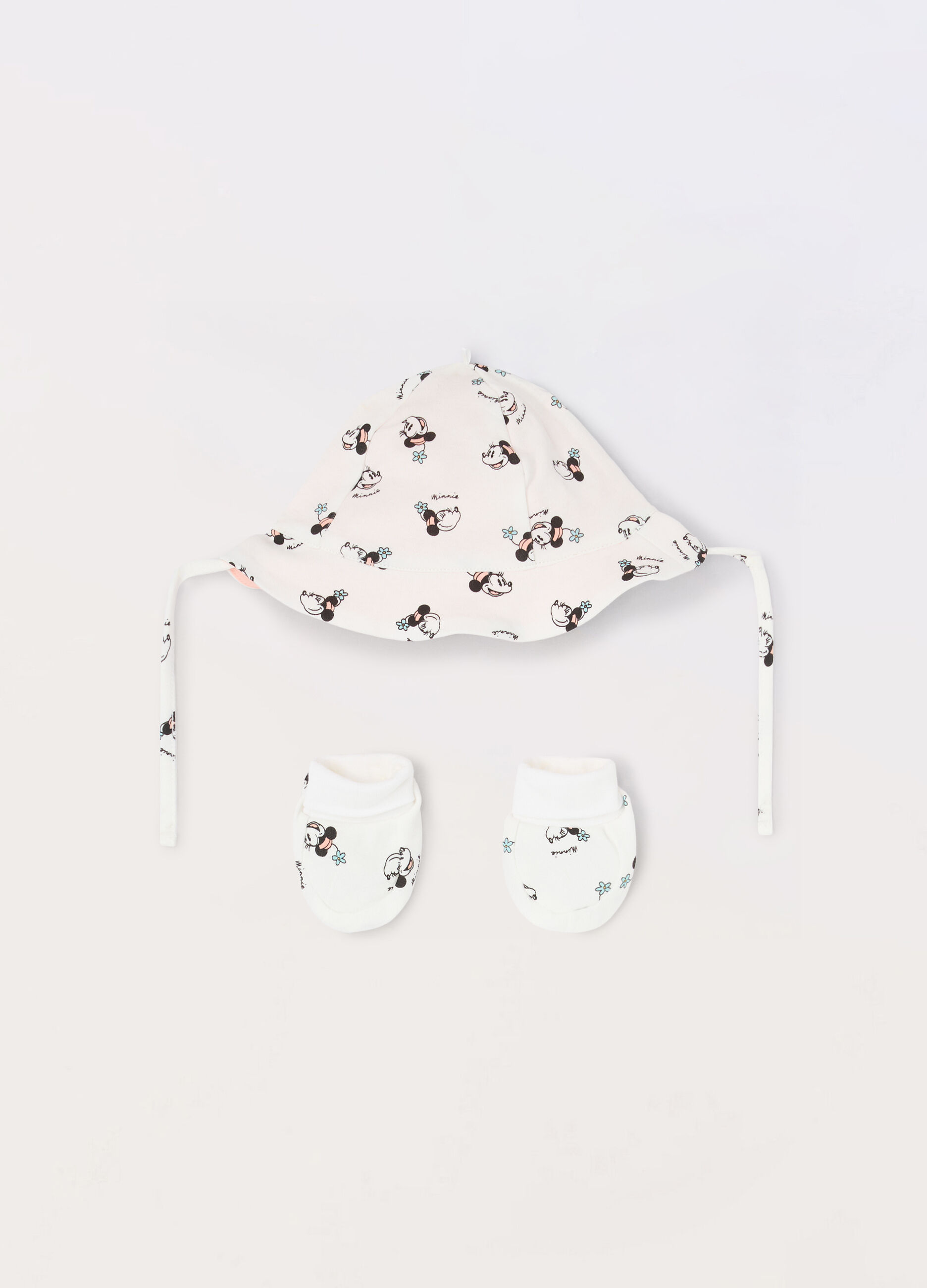 Set berretto pescatore + scarpine in interlock di puro cotone neonata
