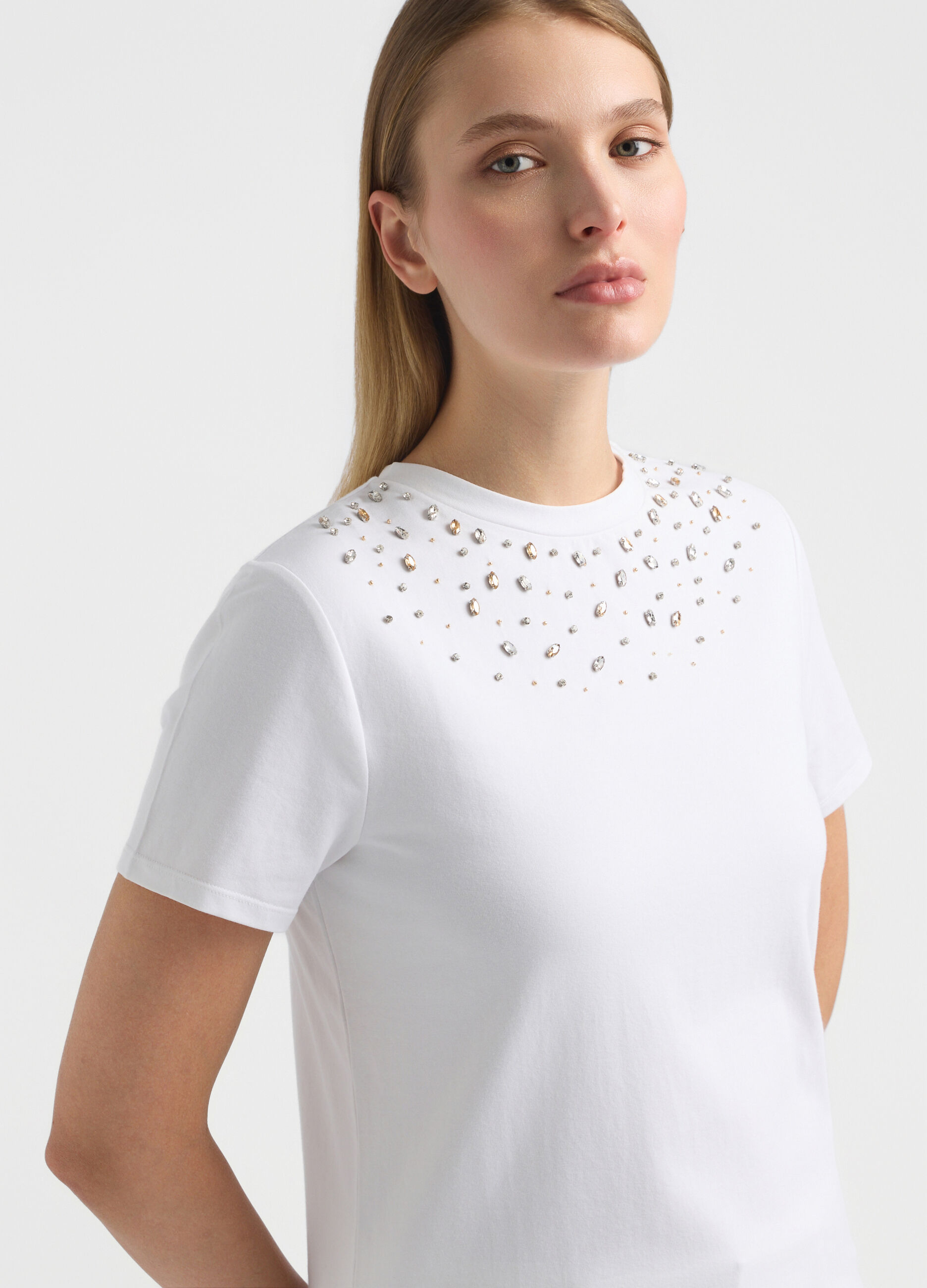 T-shirt girocollo stretch donna_3