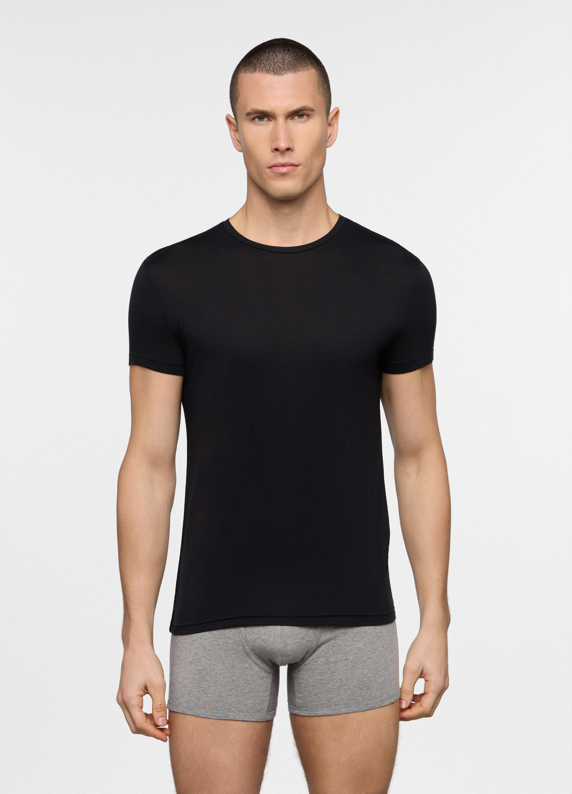 T-shirt slim fit in jersey di cotone uomo_0