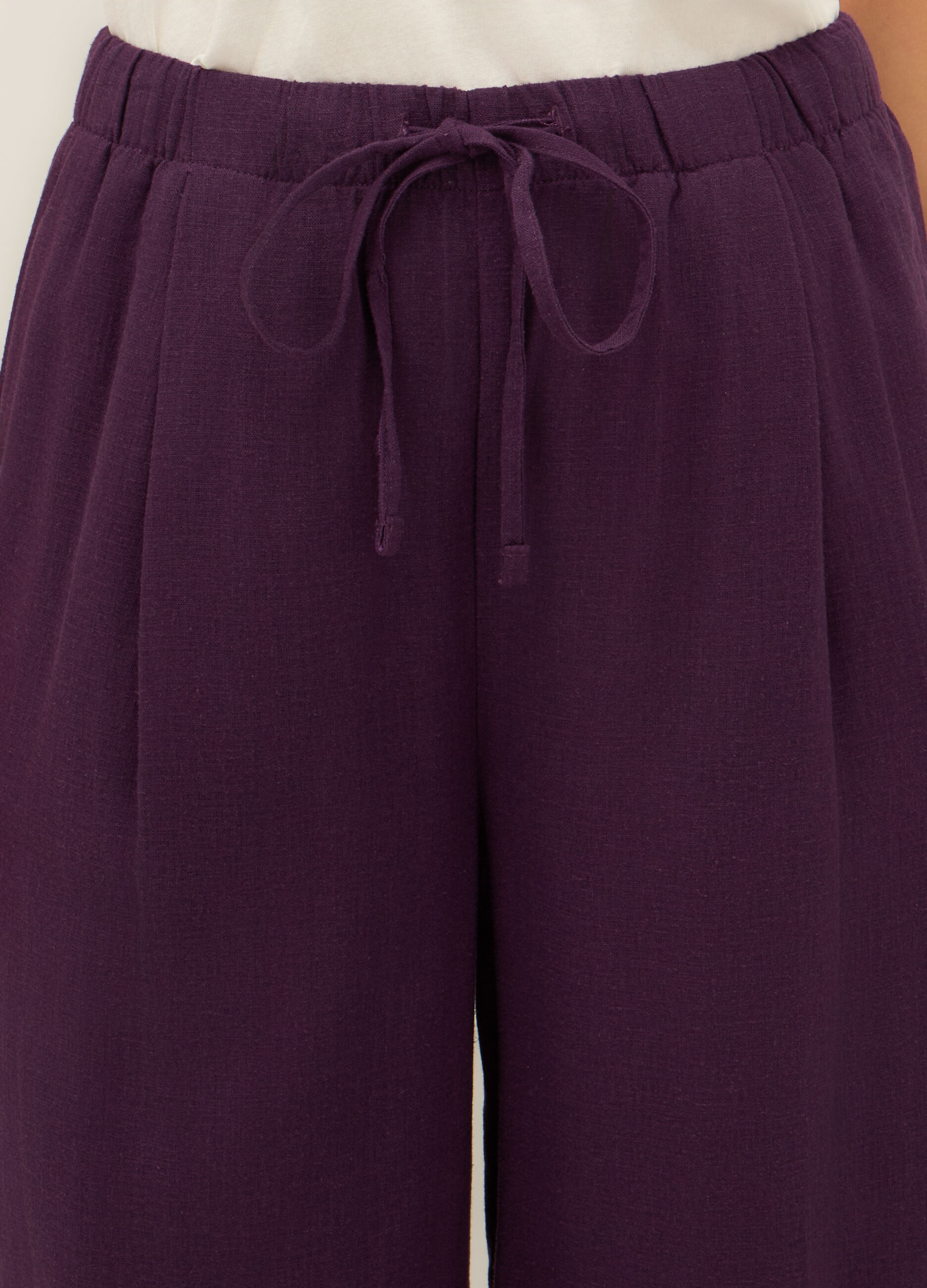 Pantaloni palazzo misto lino donna_2