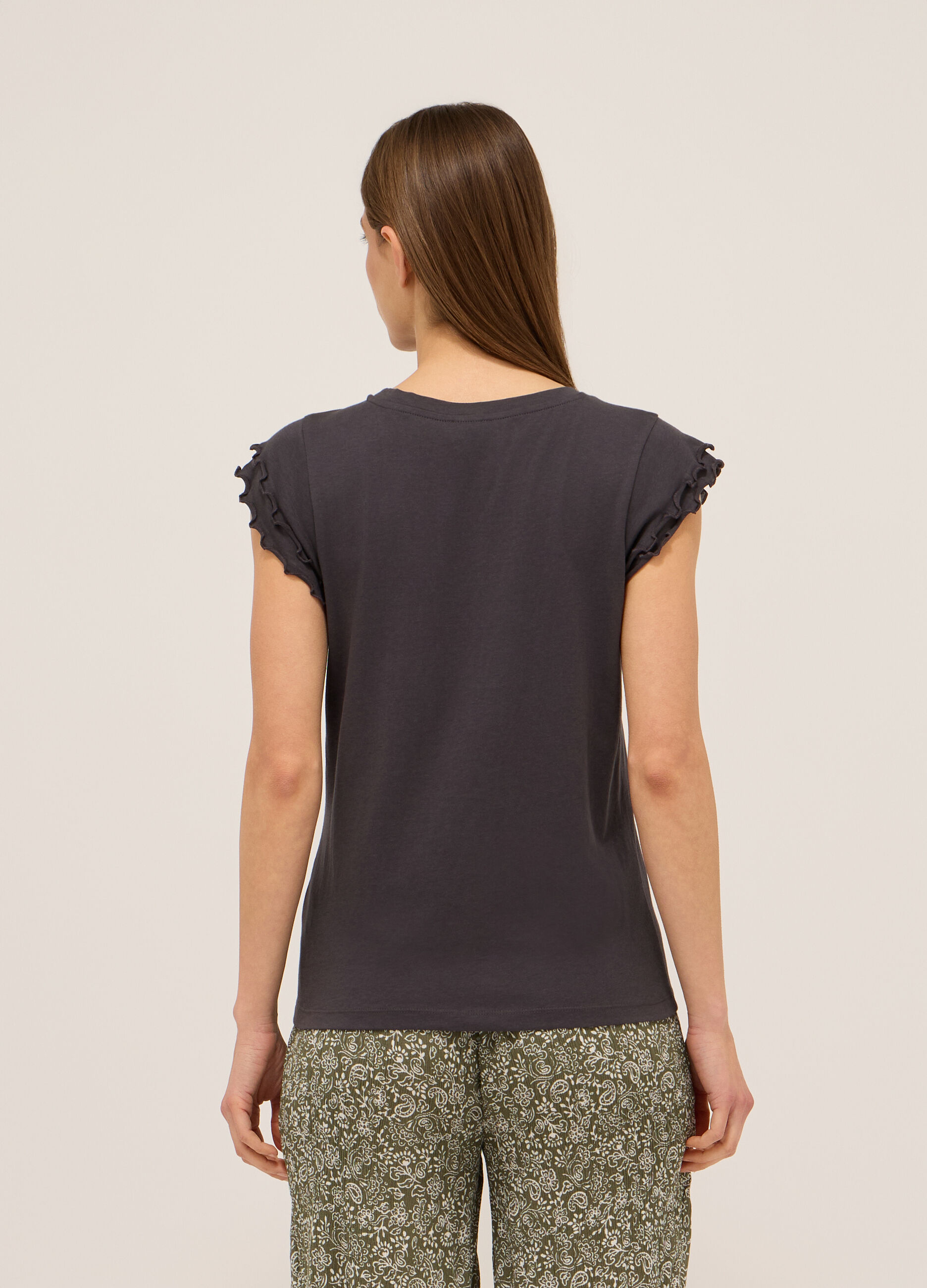 T-shirt in jersey di puro cotone donna_1