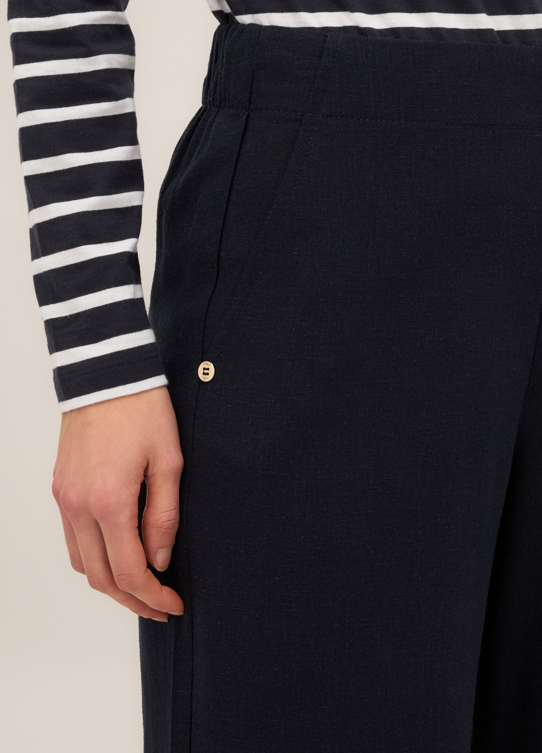 Pantaloni palazzo misto lino donna_2