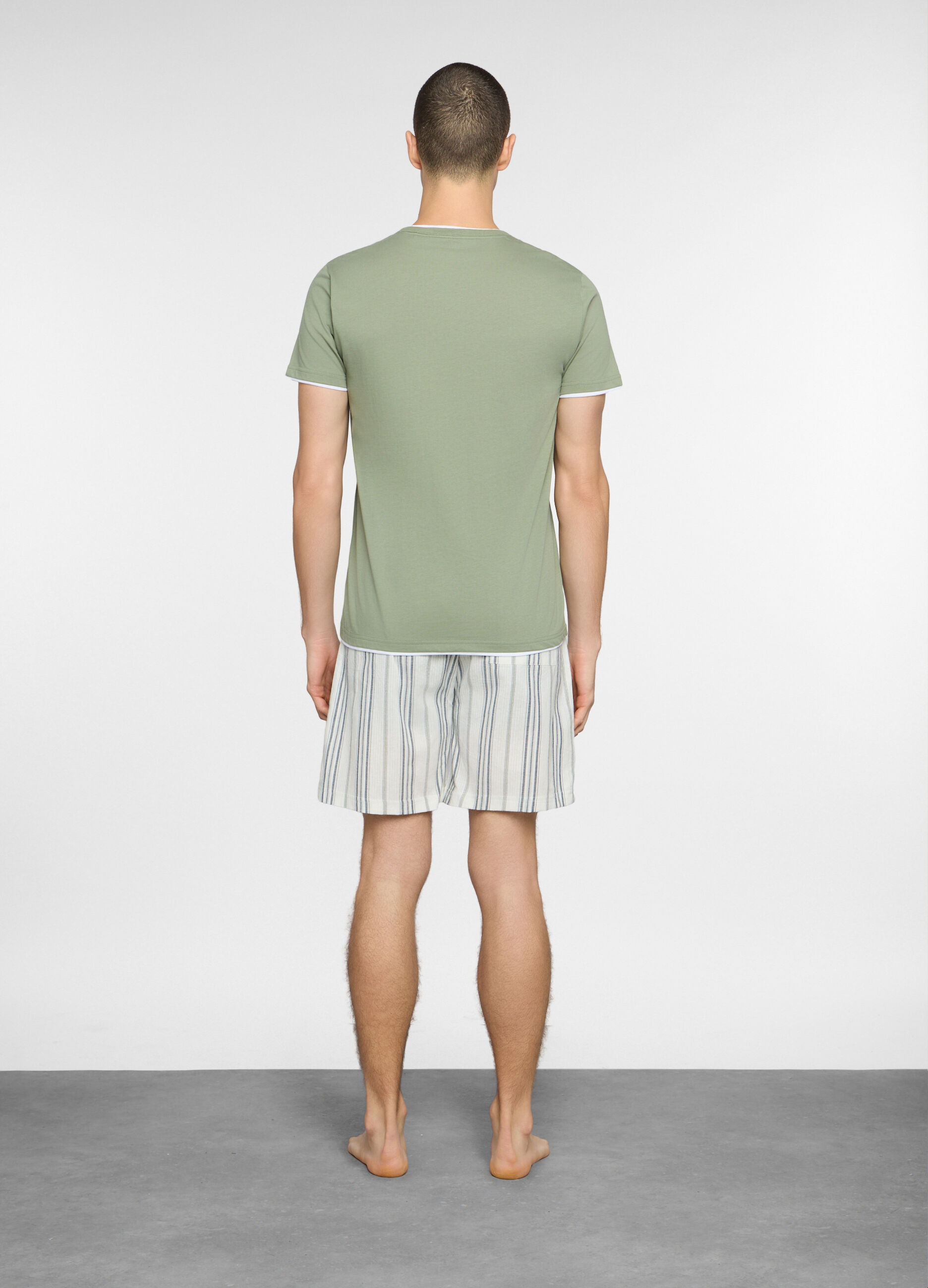 Pigiama corto a righe uomo_1