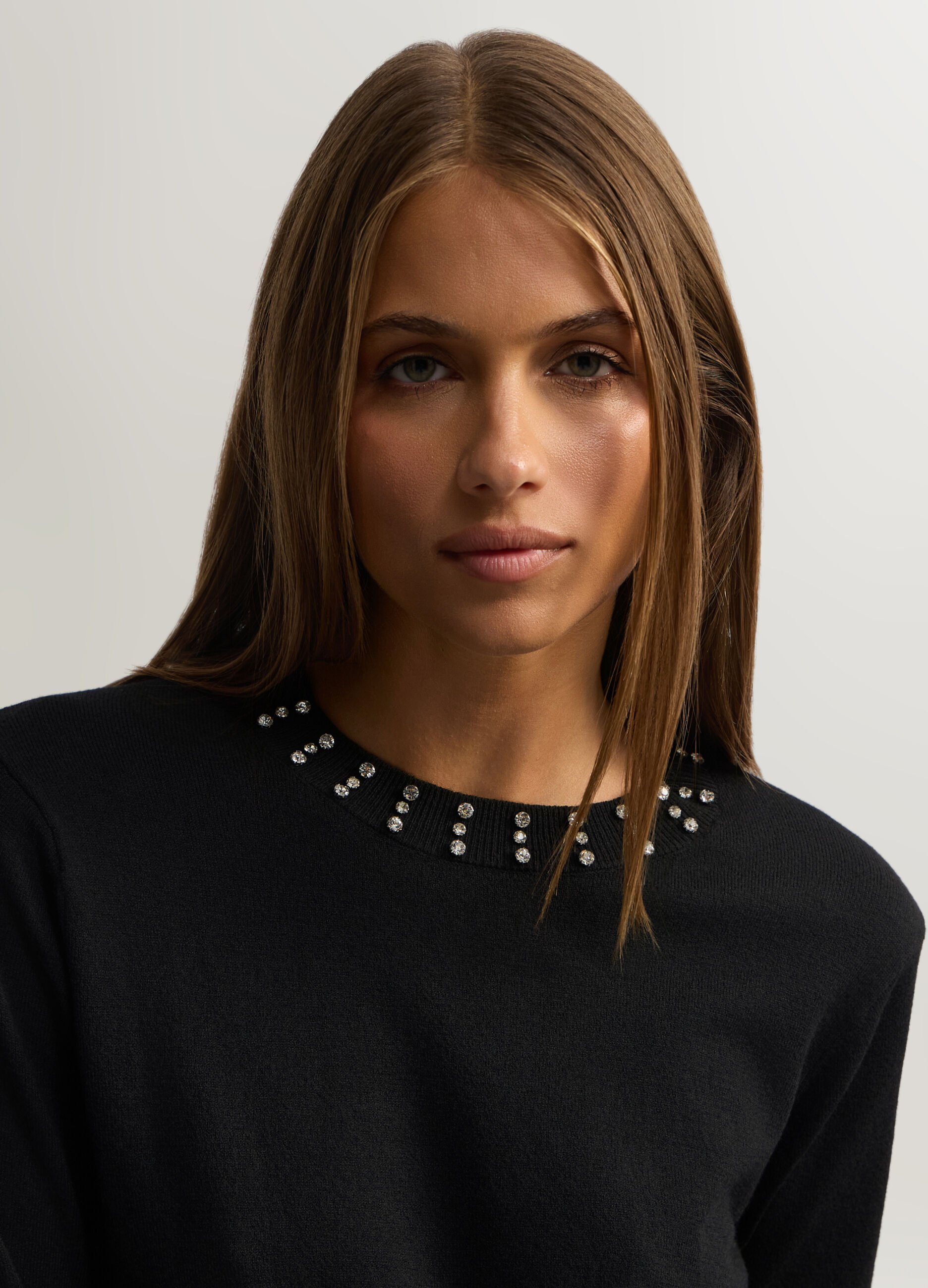 Maglia girocollo rasata donna_2