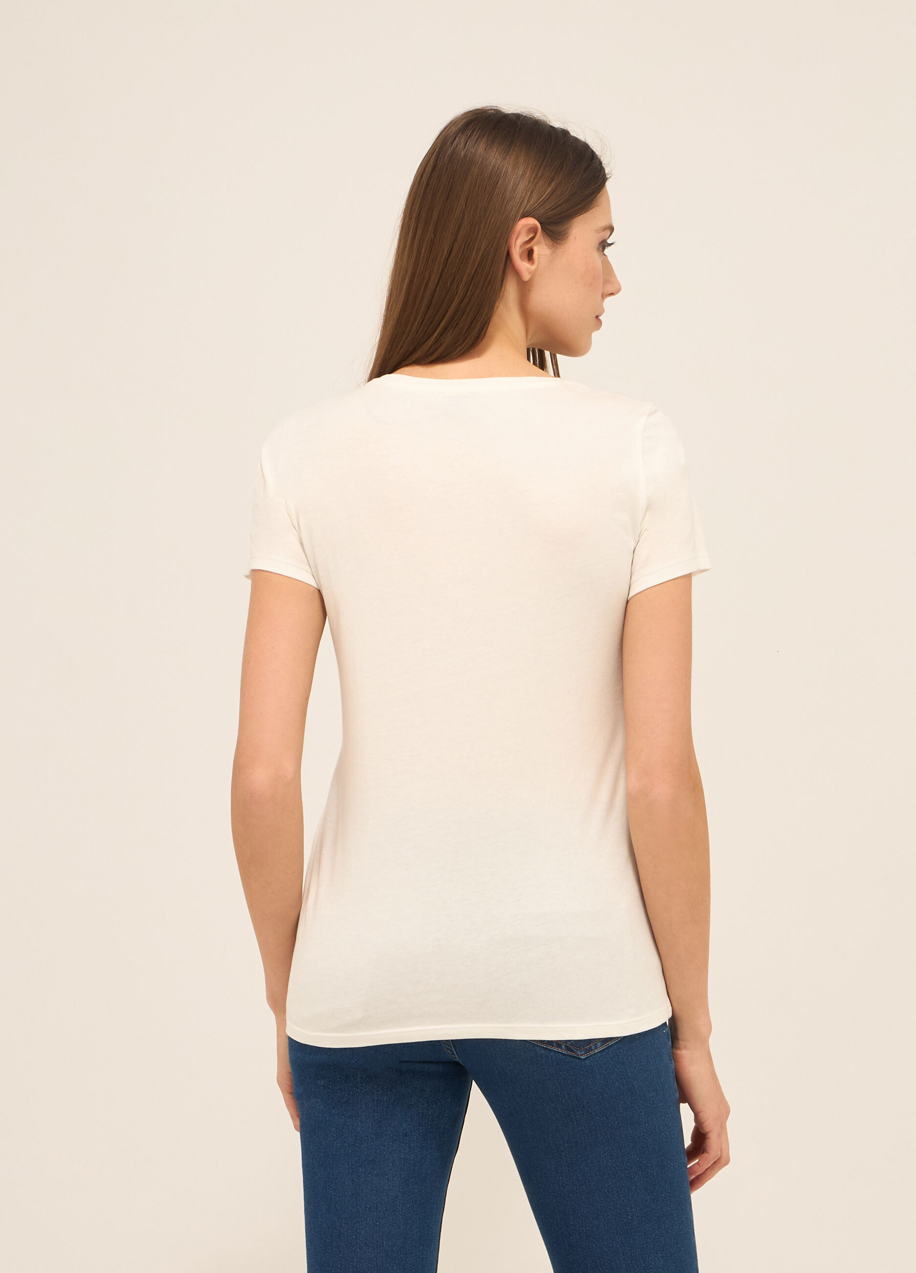 T-shirt in jersey di puro cotone donna_1