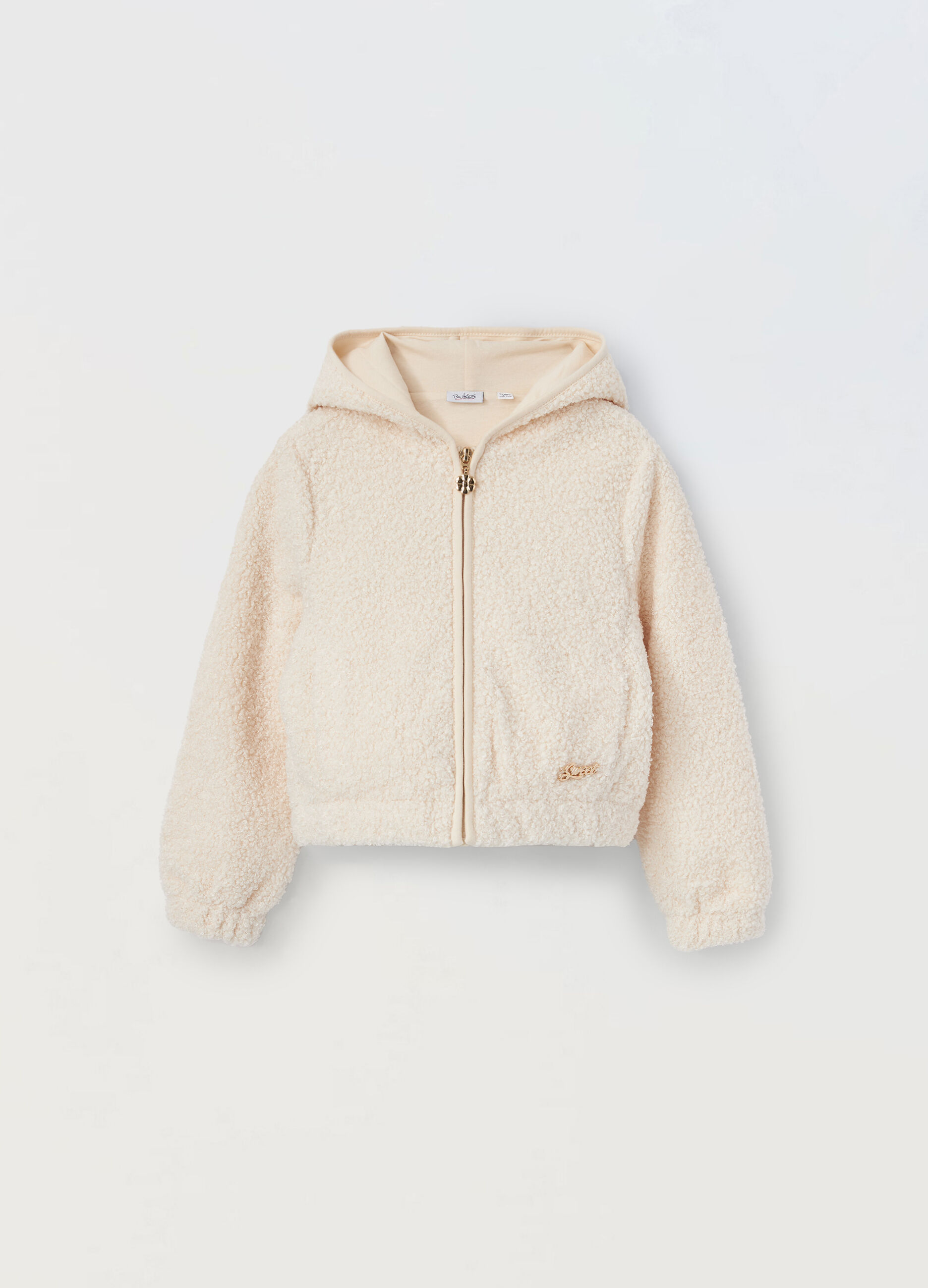 Felpa full zip in sherpa bambina_0