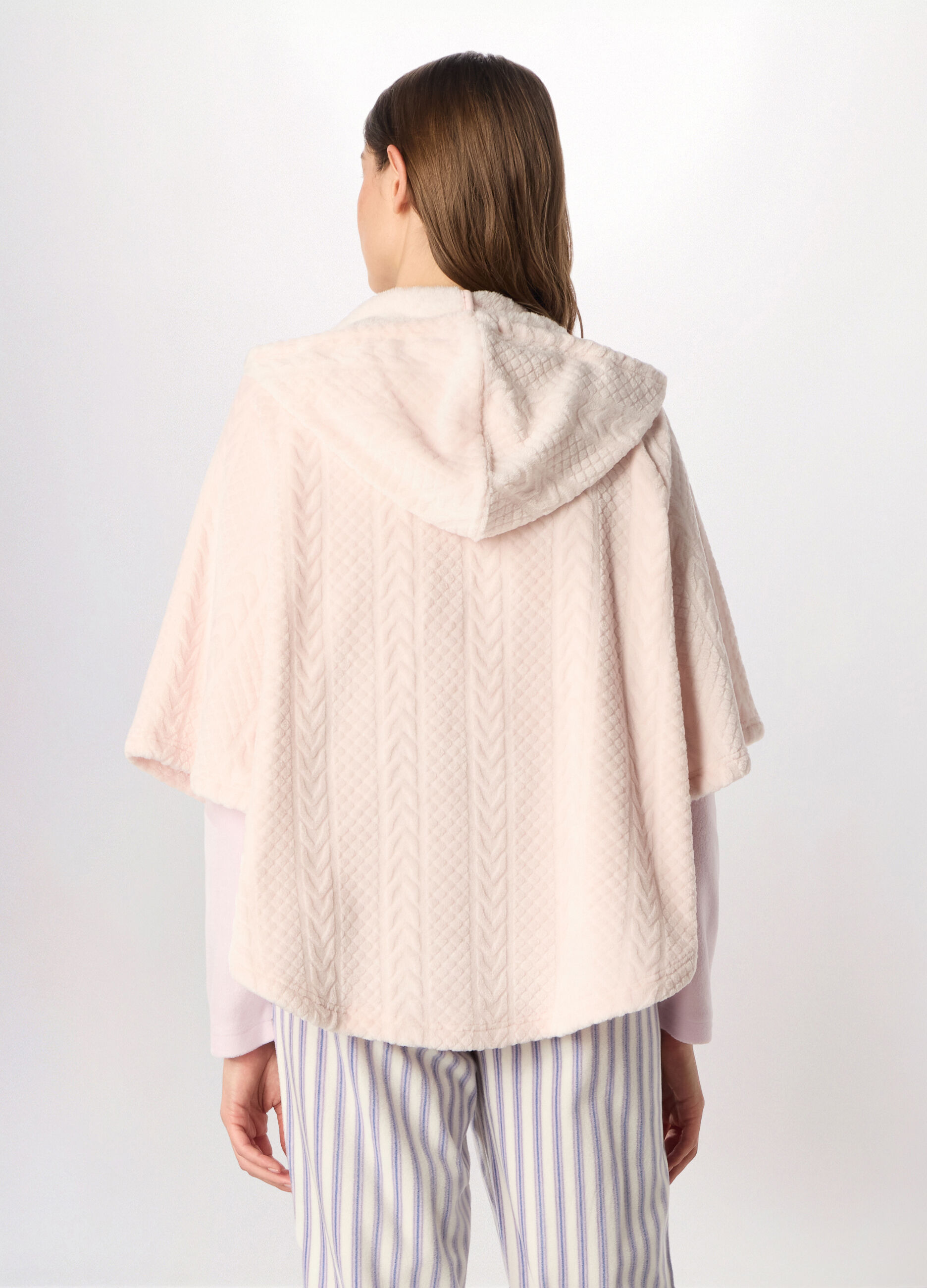 Pigiama poncho in coral fleece donna_1