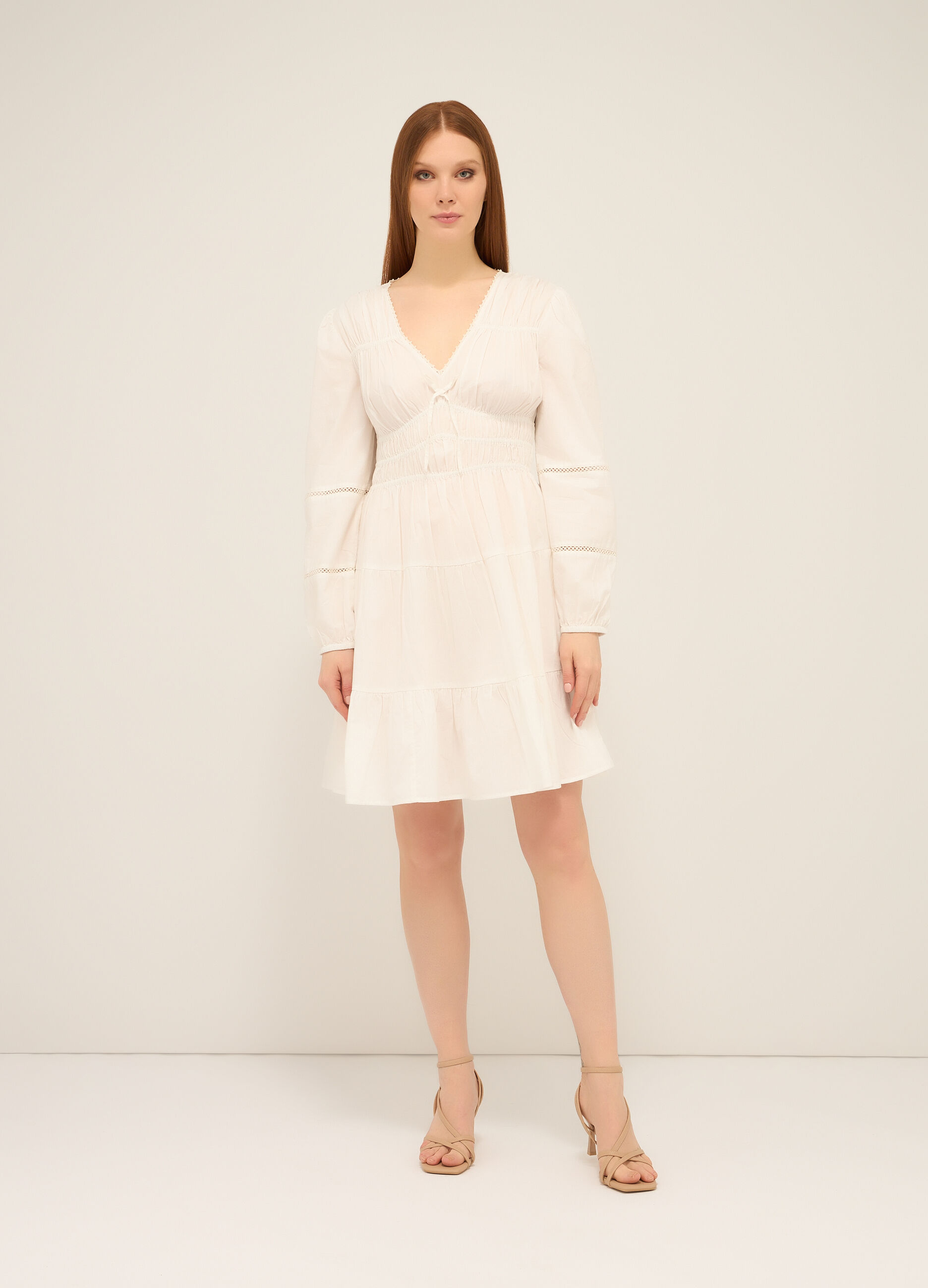 Abito corto in puro cotone donna_0