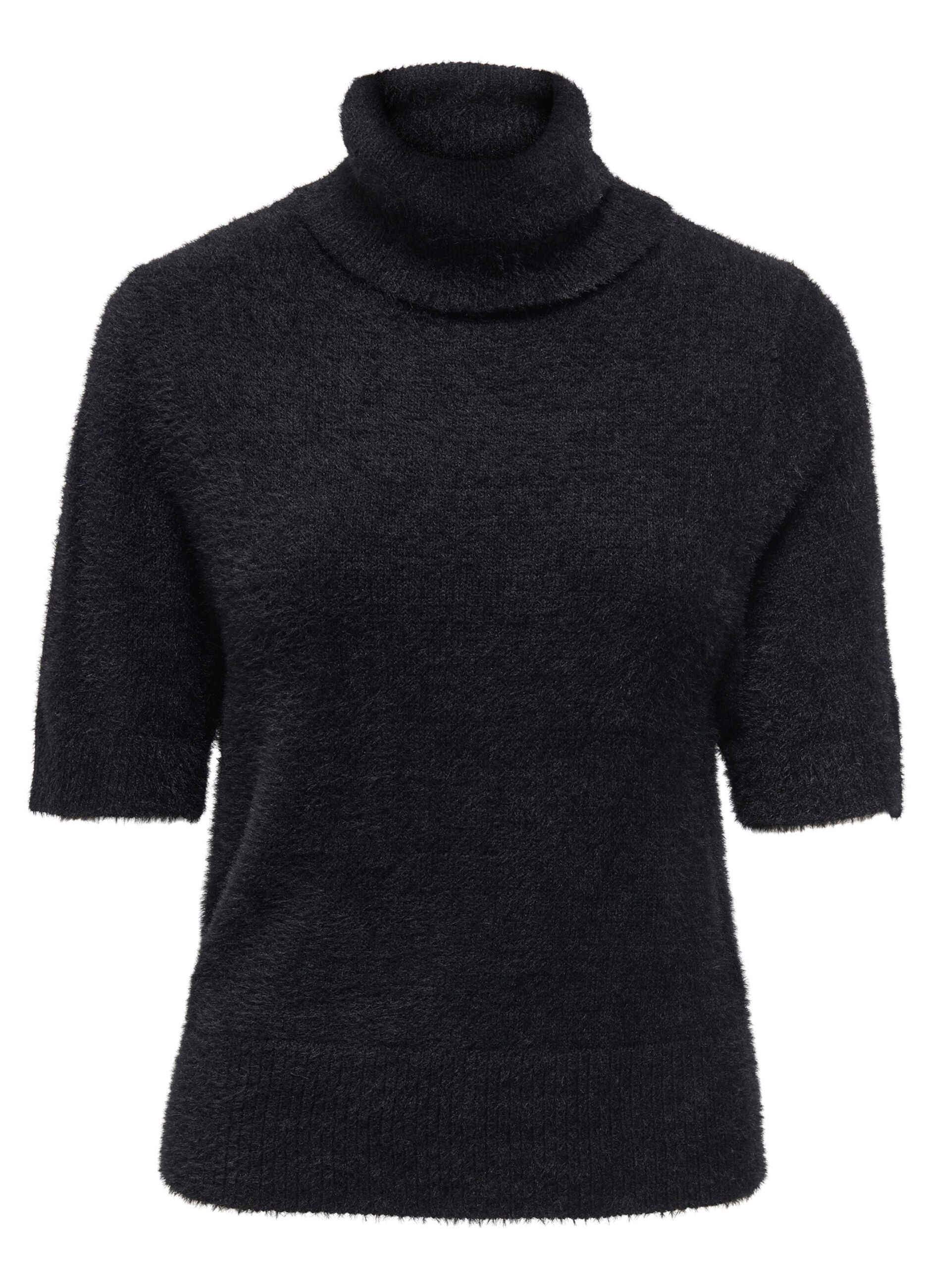 Tricot fluffy a maniche corte donna_5