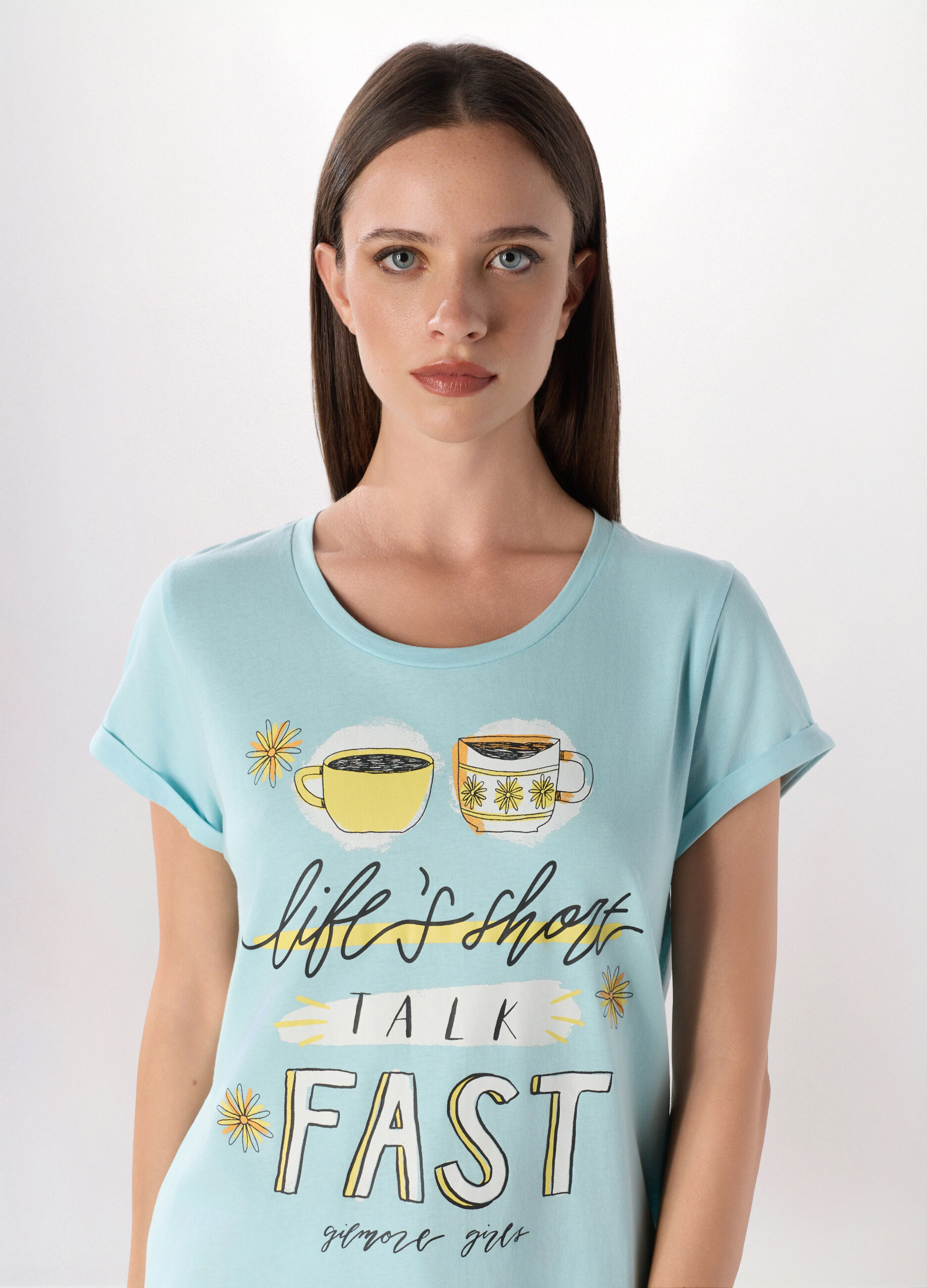 Set pigiama Gilmore Girls corto in puro cotone donna_2