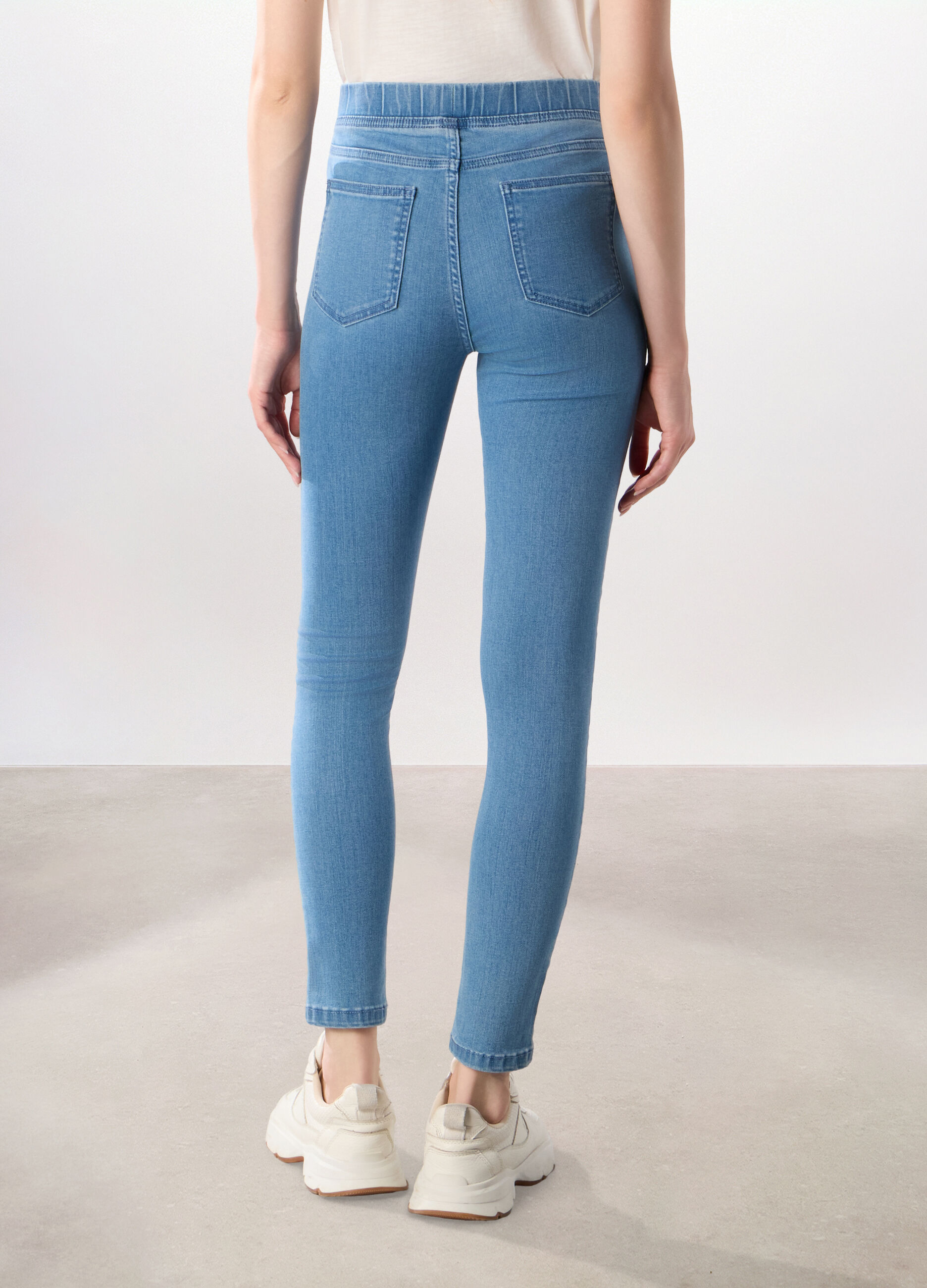 Jeggings in stretch denim misto cotone donna_1