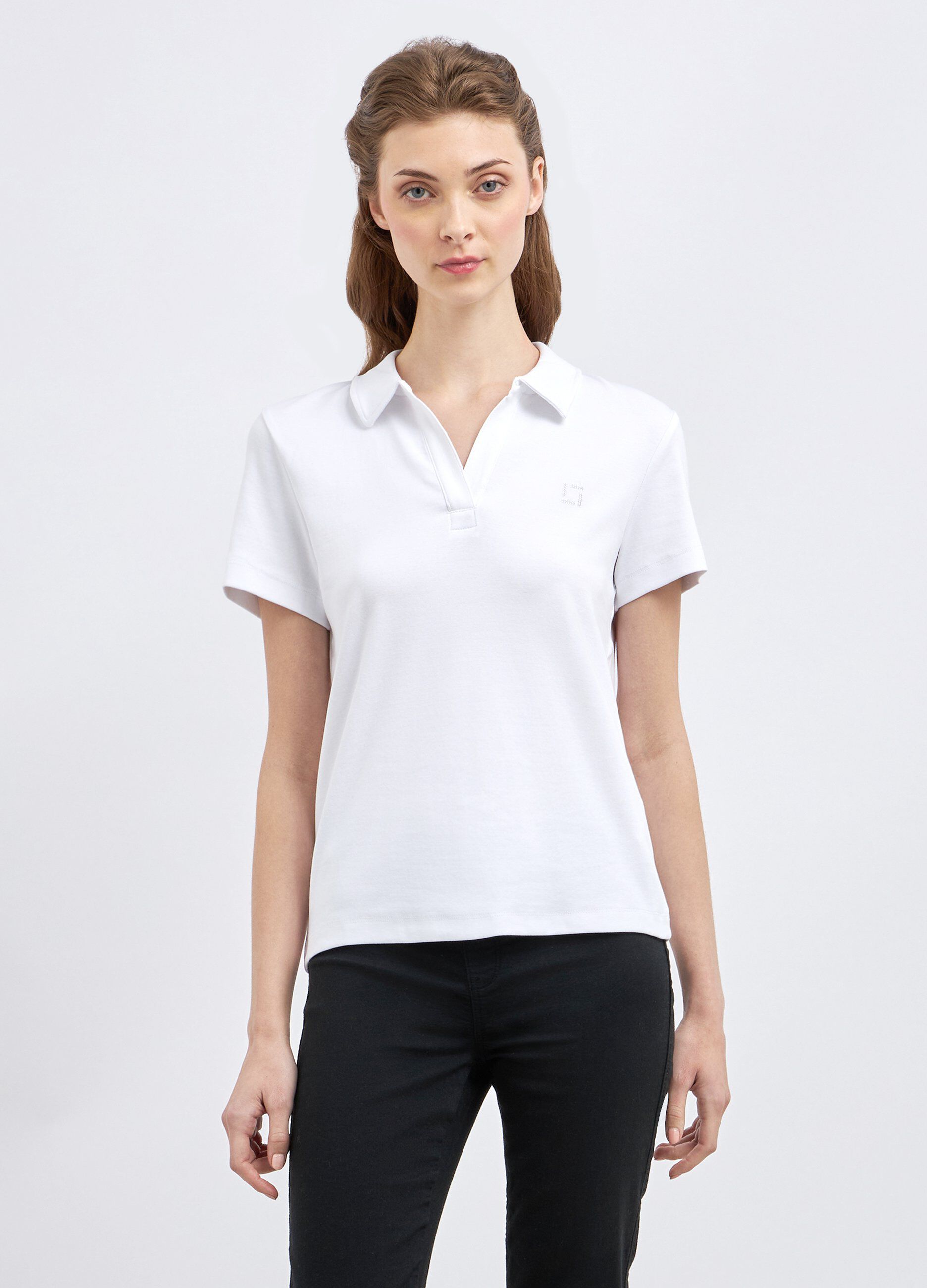 Polo in jersey di cotone stretch donna_0