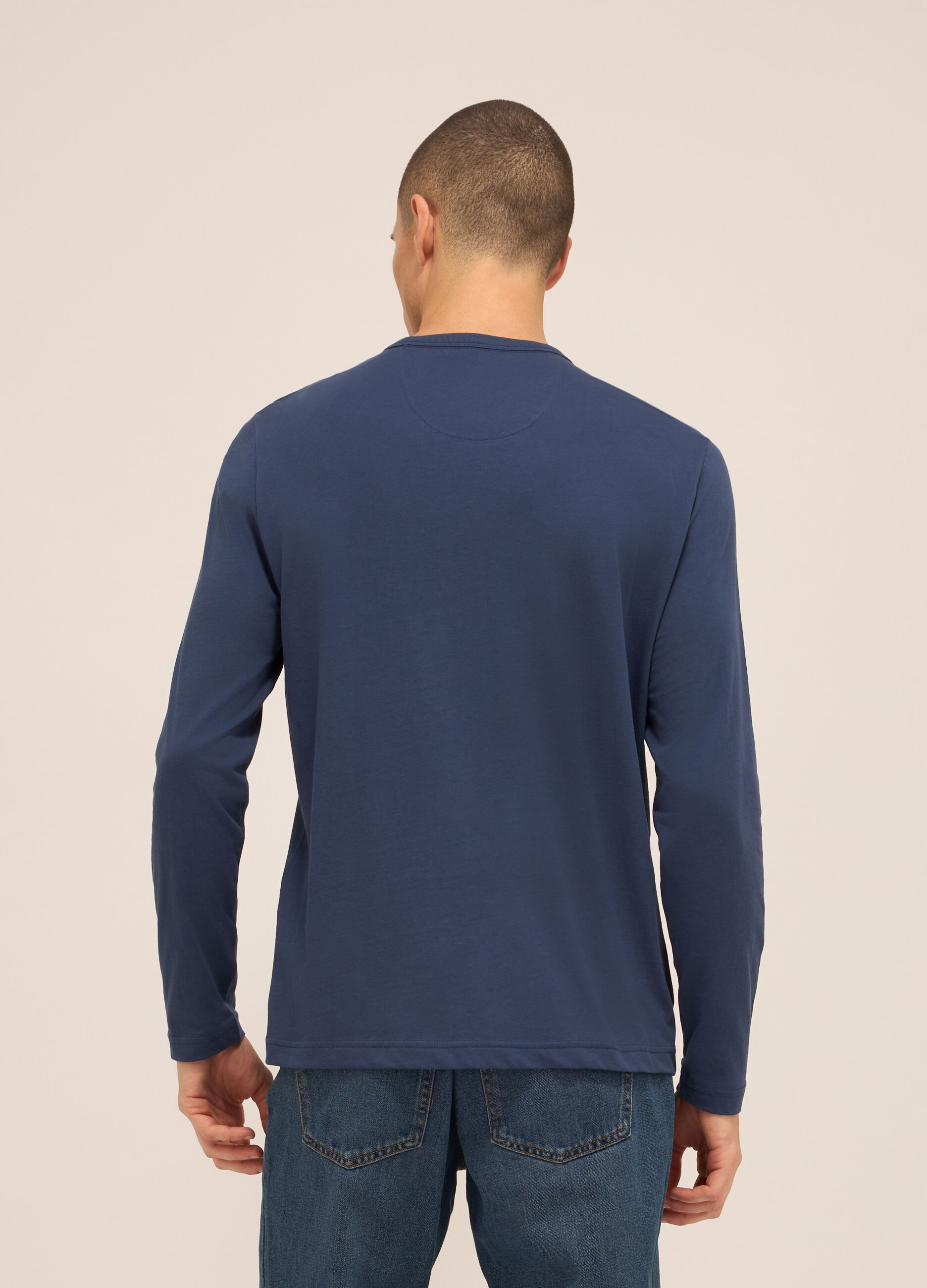 Maglia a maniche lunghe in puro cotone uomo_1