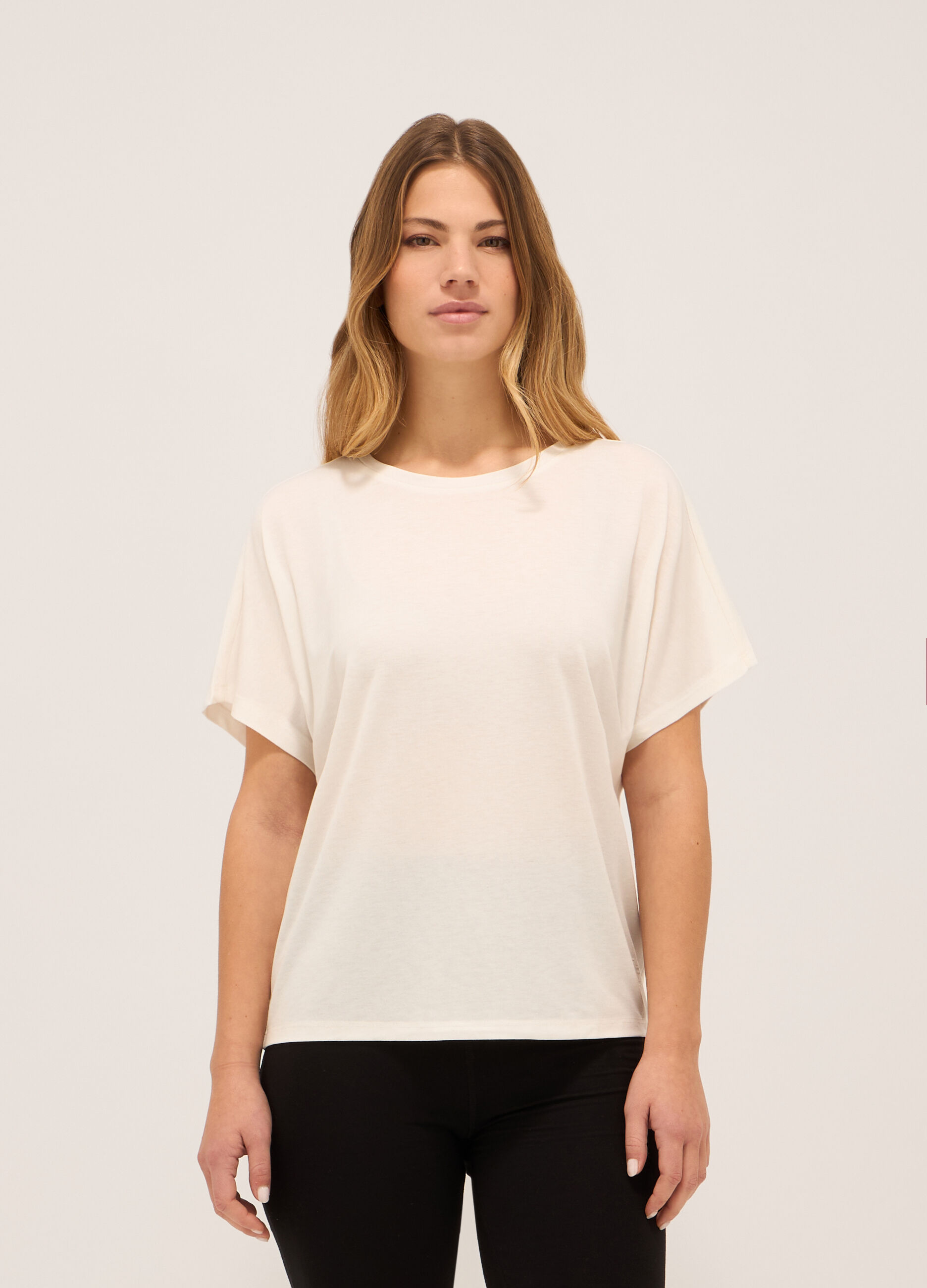 T-shirt in jersey di misto viscosa donna_0