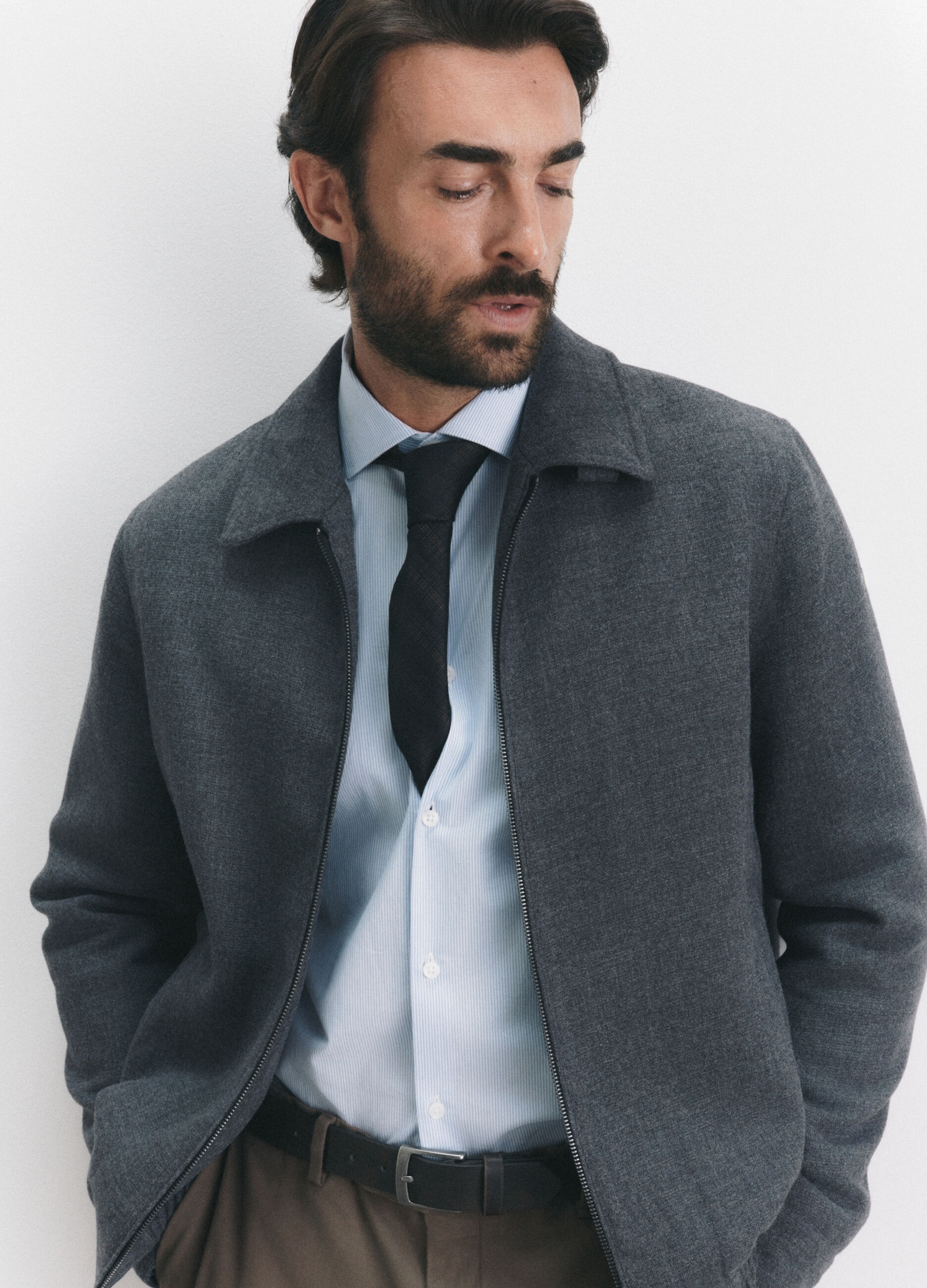 Blouson in flanella m&eacute;lange uomo_3