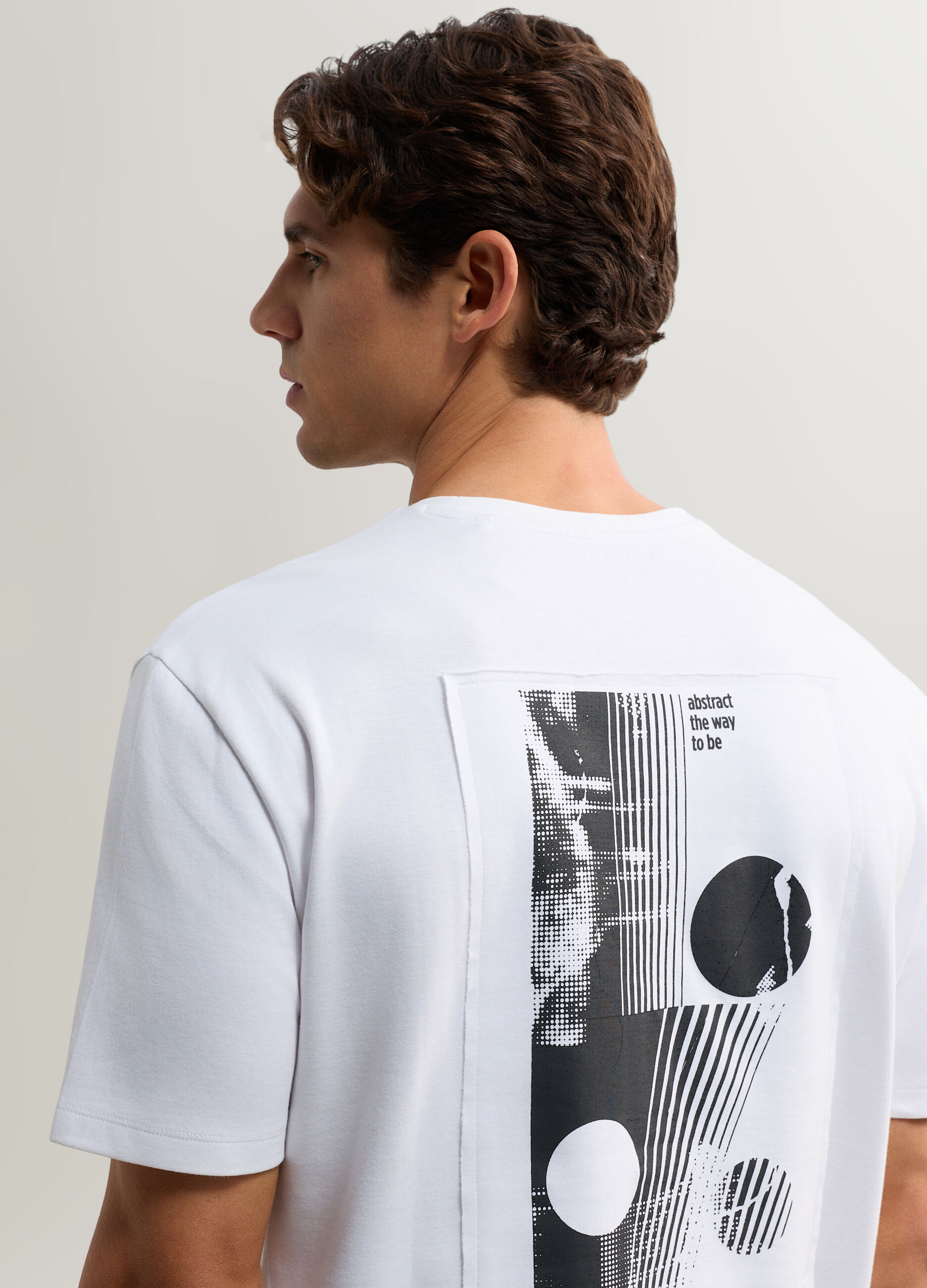 T-shirt in interlock di cotone stretch con stampa uomo_2