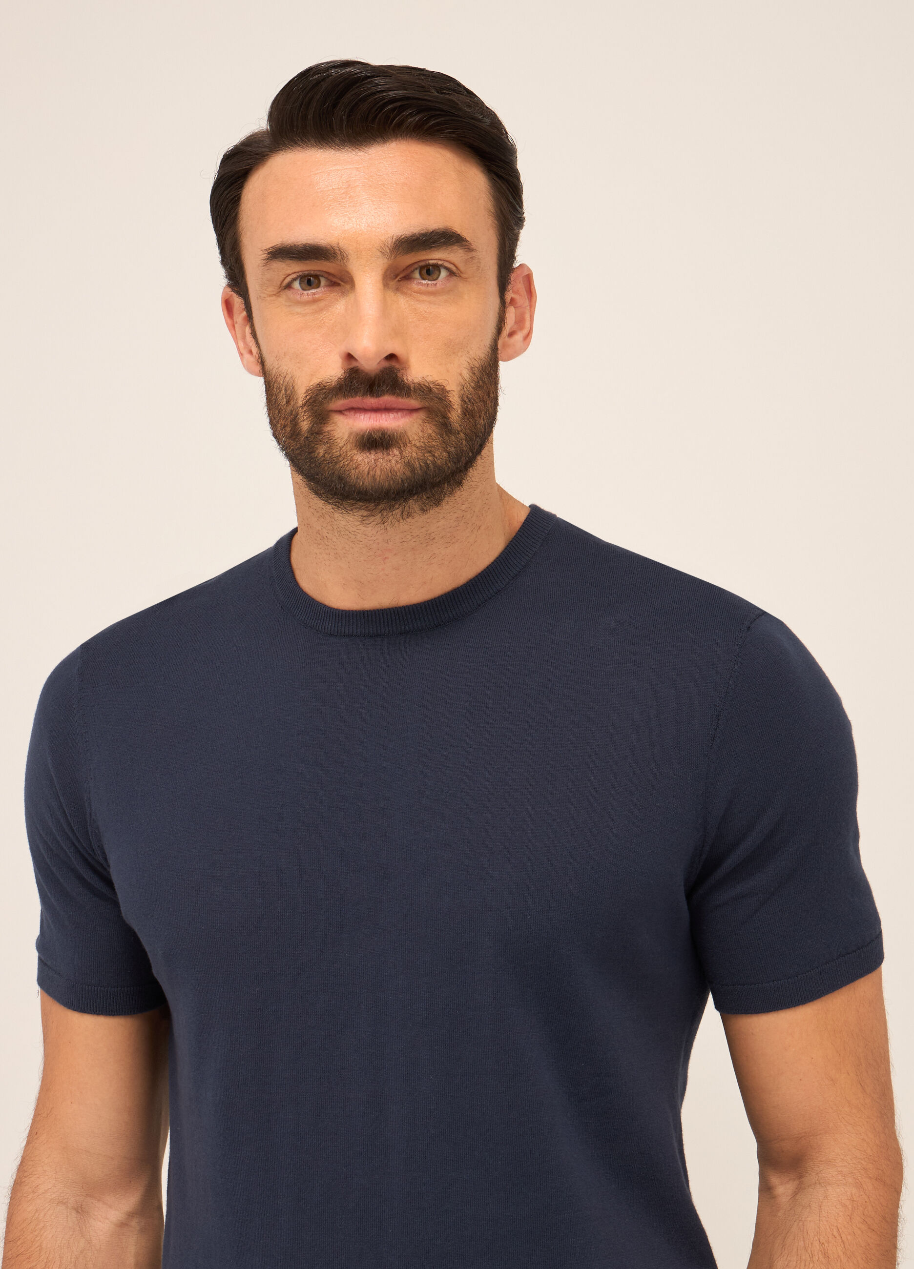 T-shirt in maglia di puro cotone uomo_2