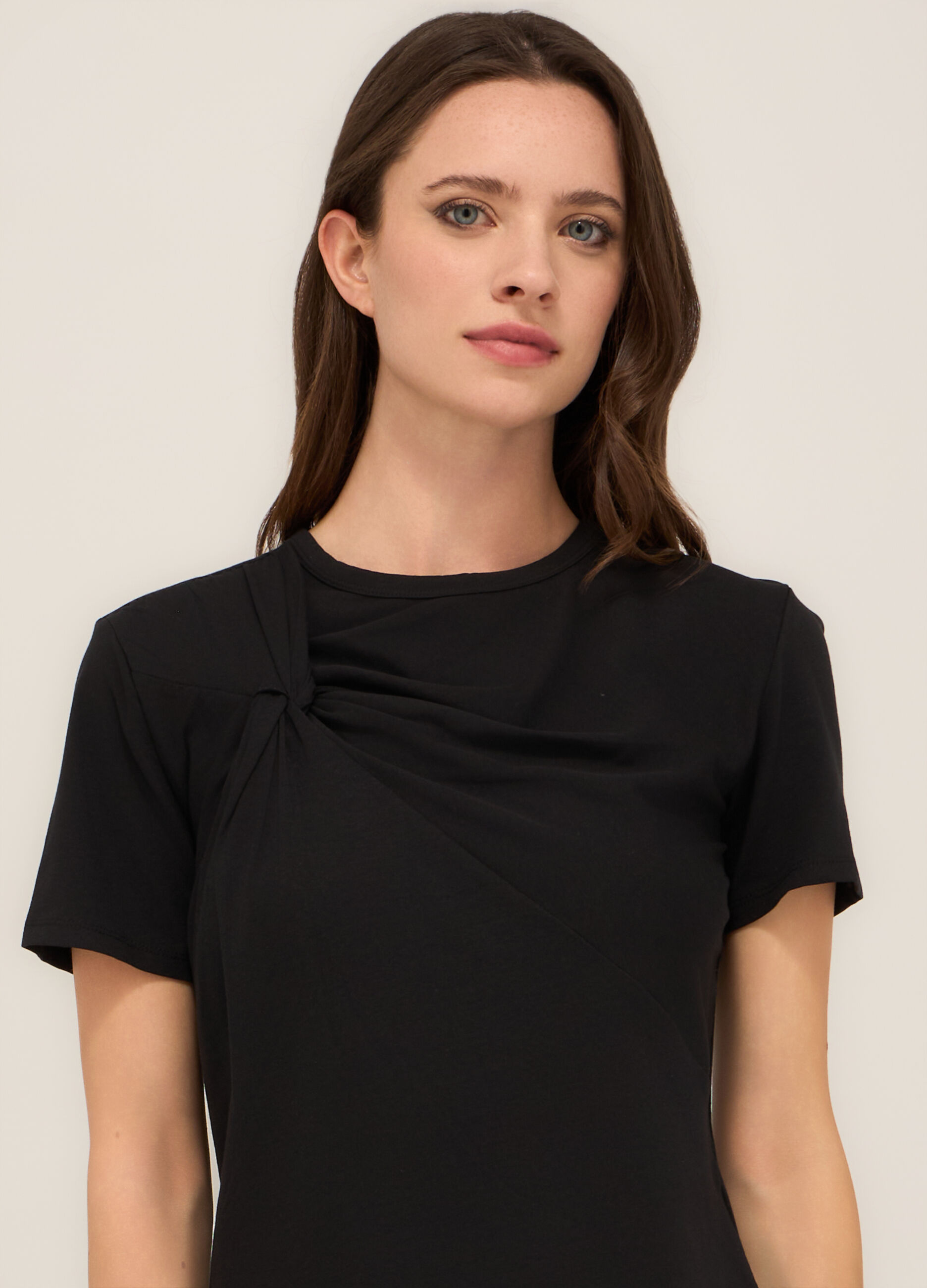 T-shirt in jersey di cotone stretch donna_2