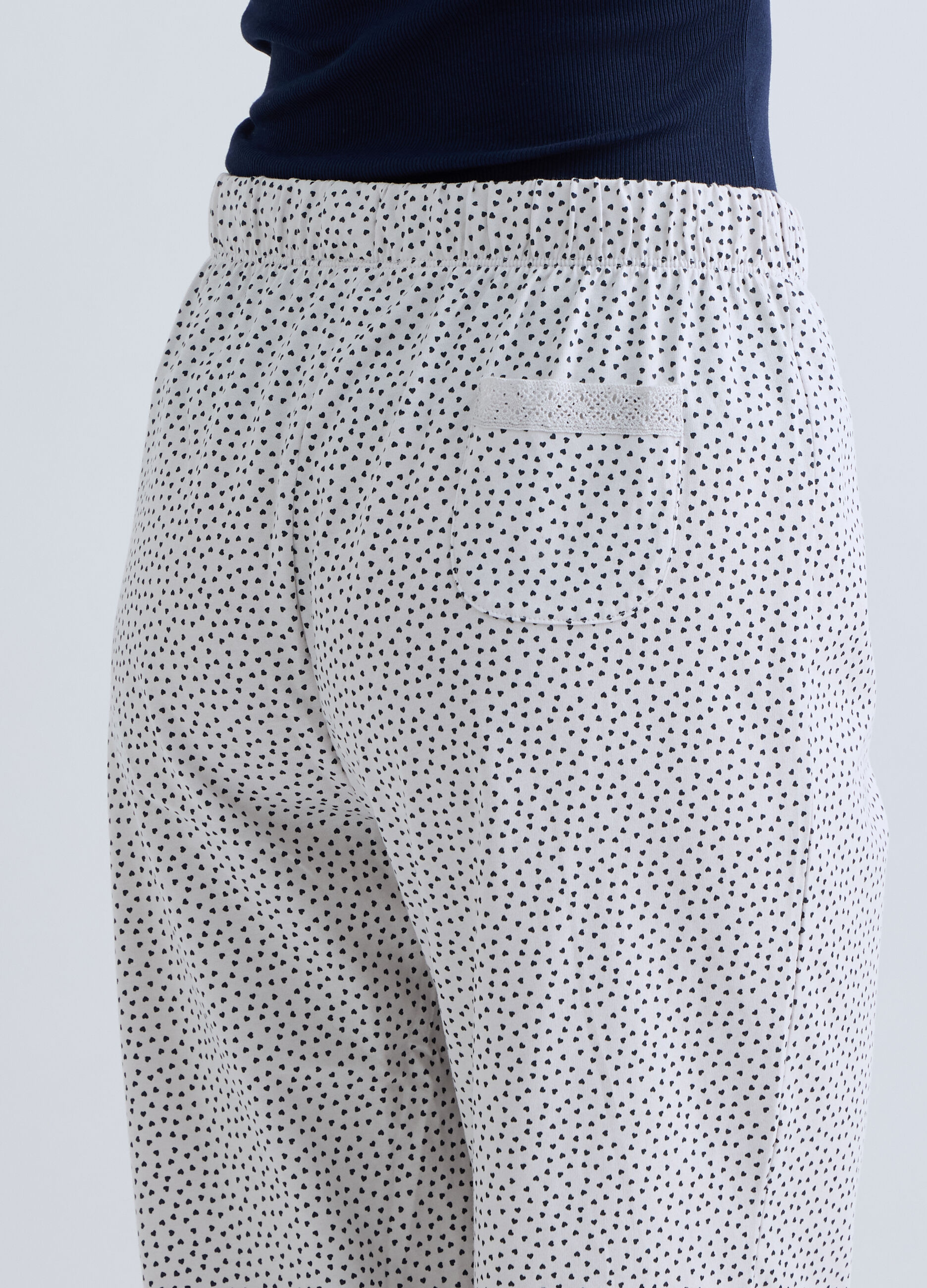 Pantaloni lunghi pigiama in jersey di puro cotone donna_2