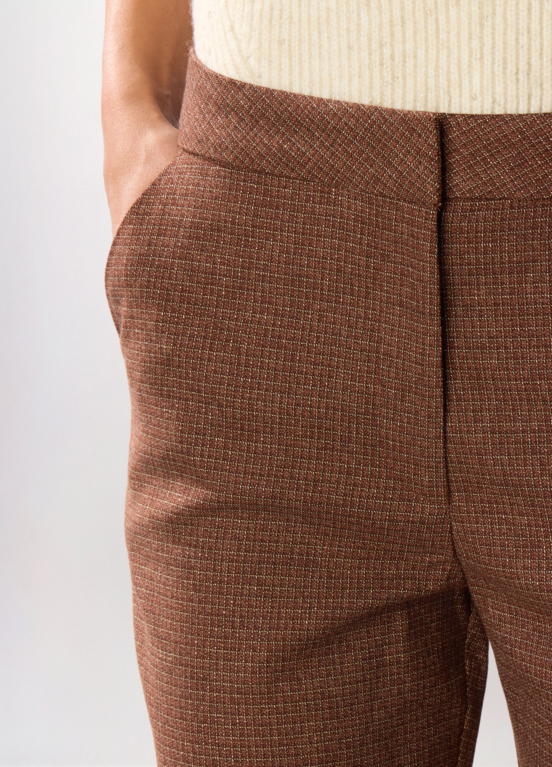 Pantaloni misto viscosa a quadri_2