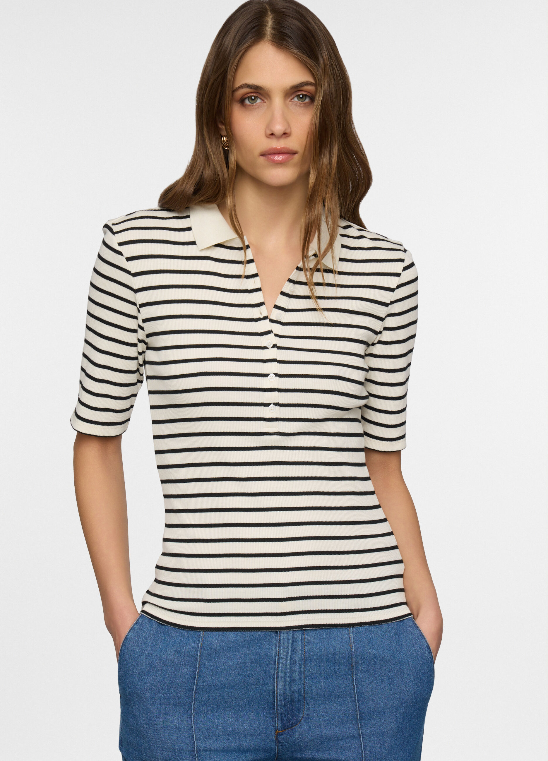 Polo in costina stretch donna_0