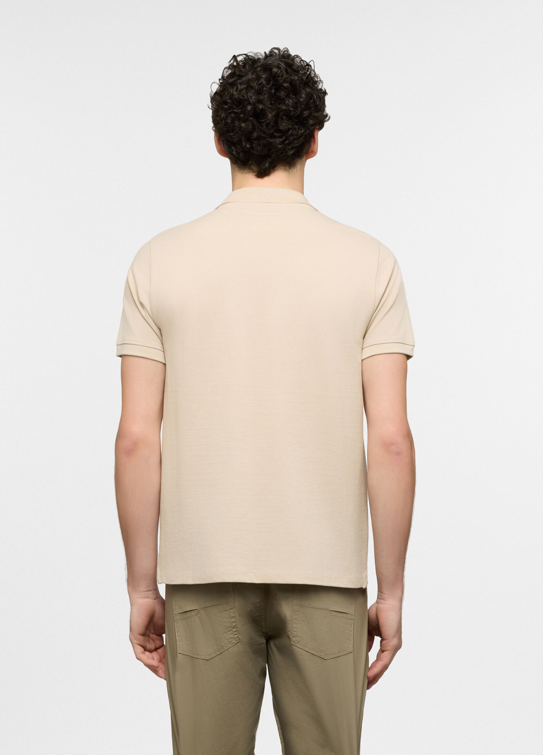 Polo a maniche corte in piquet di cotone uomo_1