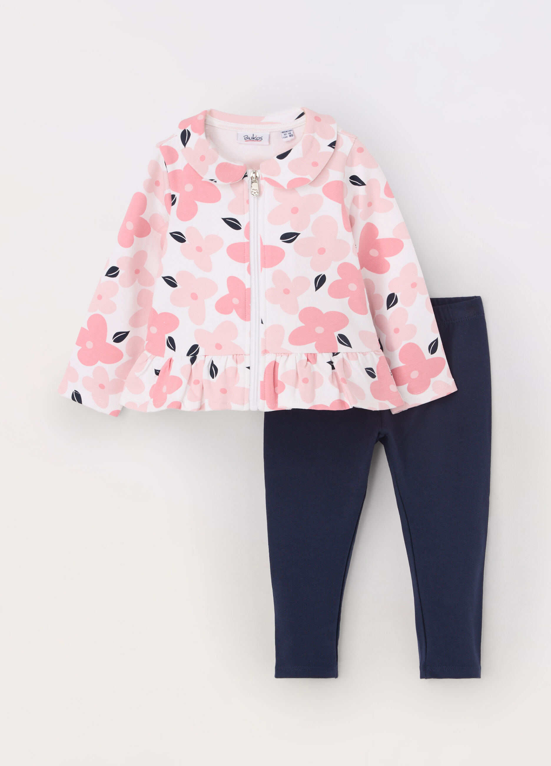 Jogging set in french terry di cotone stretch neonata _0