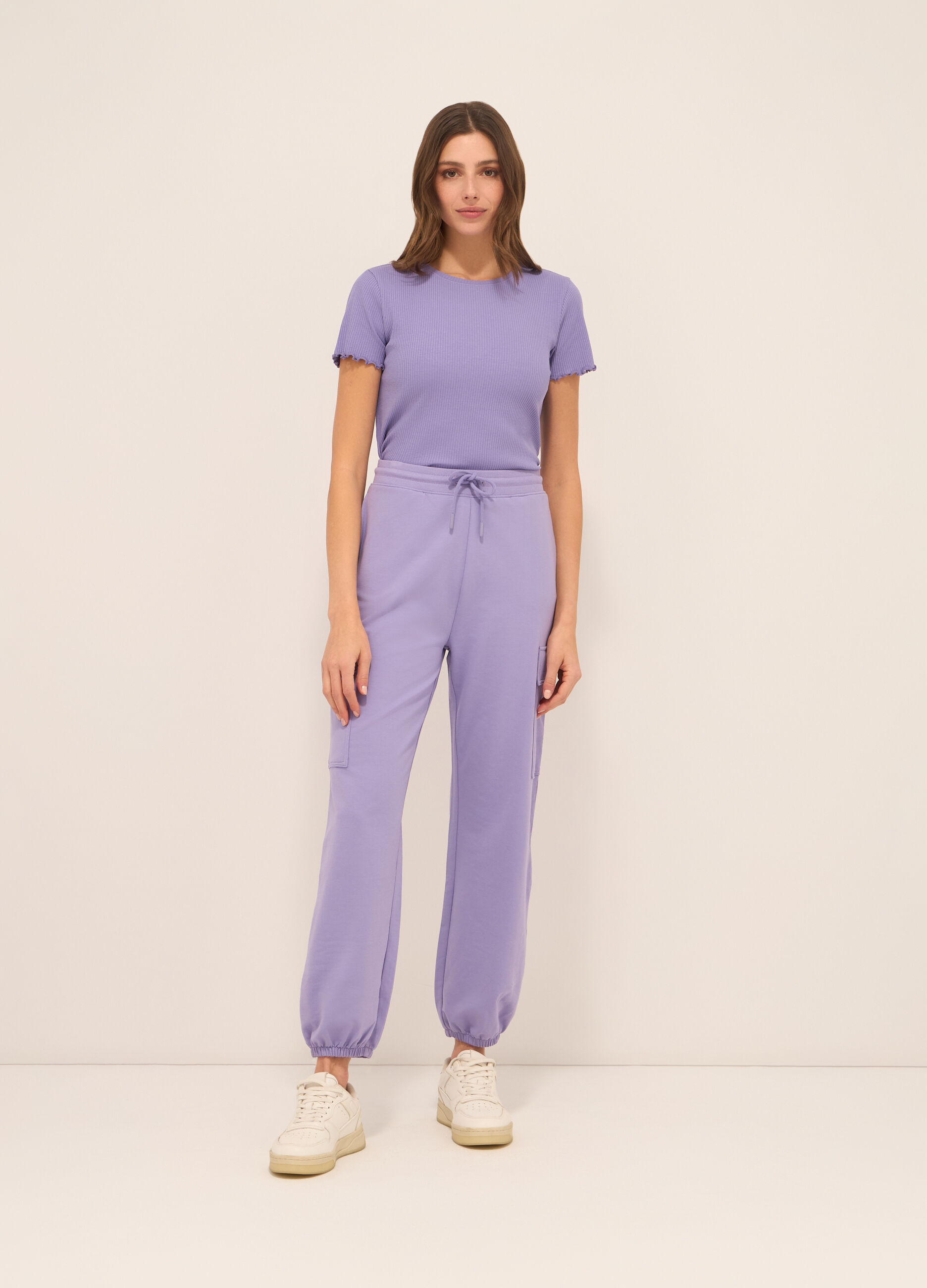 Jogger cargo in cotone stretch donna_0