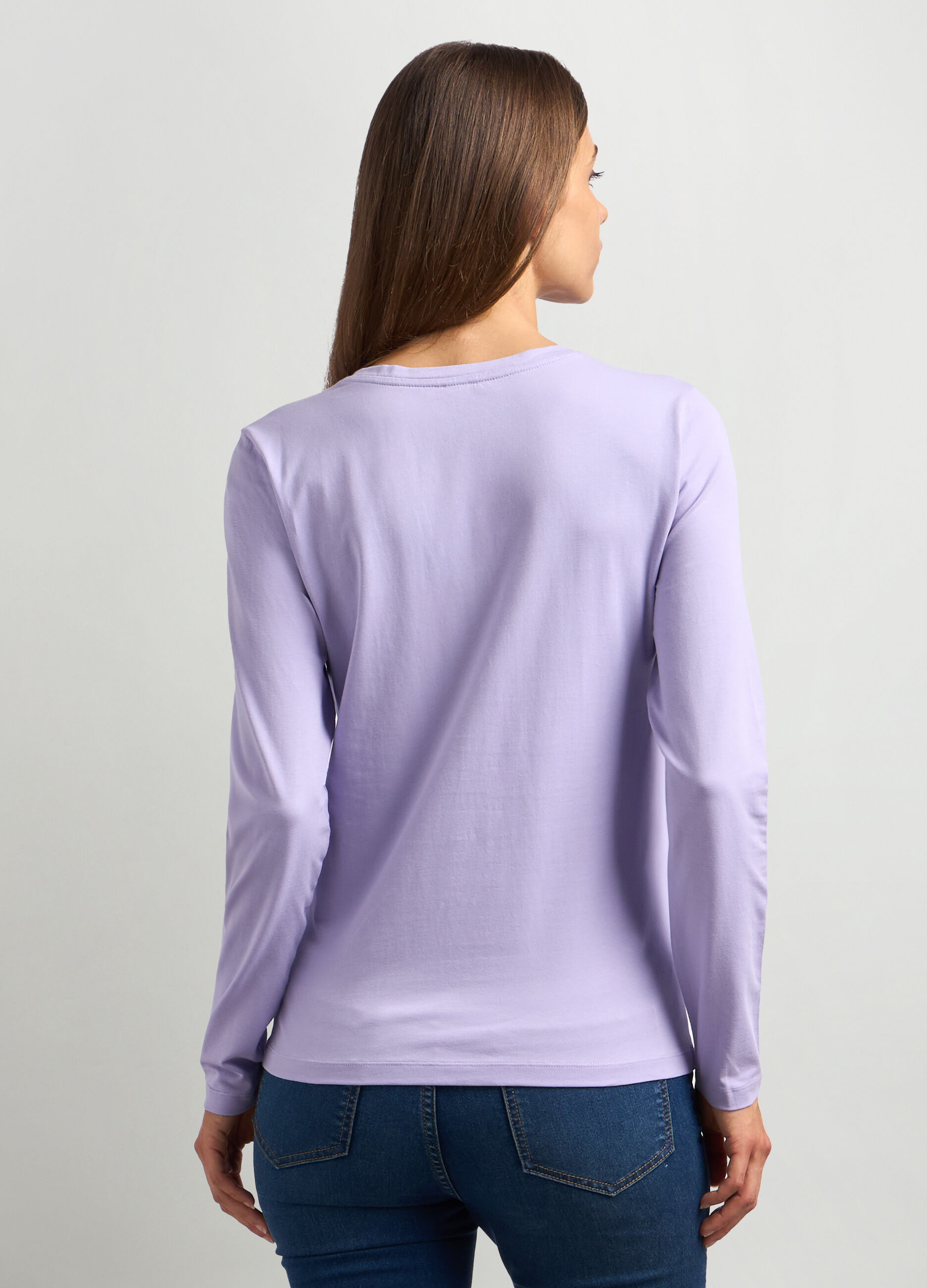 T-shirt in jersey di cotone stretch donna_1
