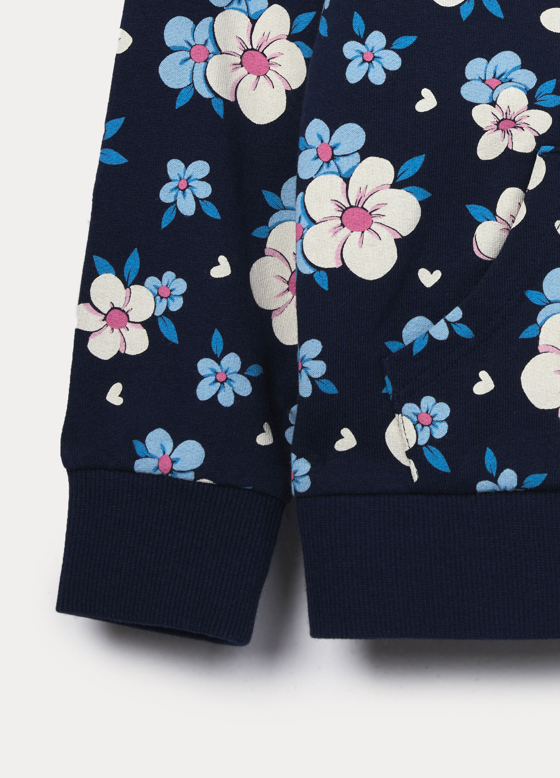 Felpa full zip in french terry di puro cotone bambina_2