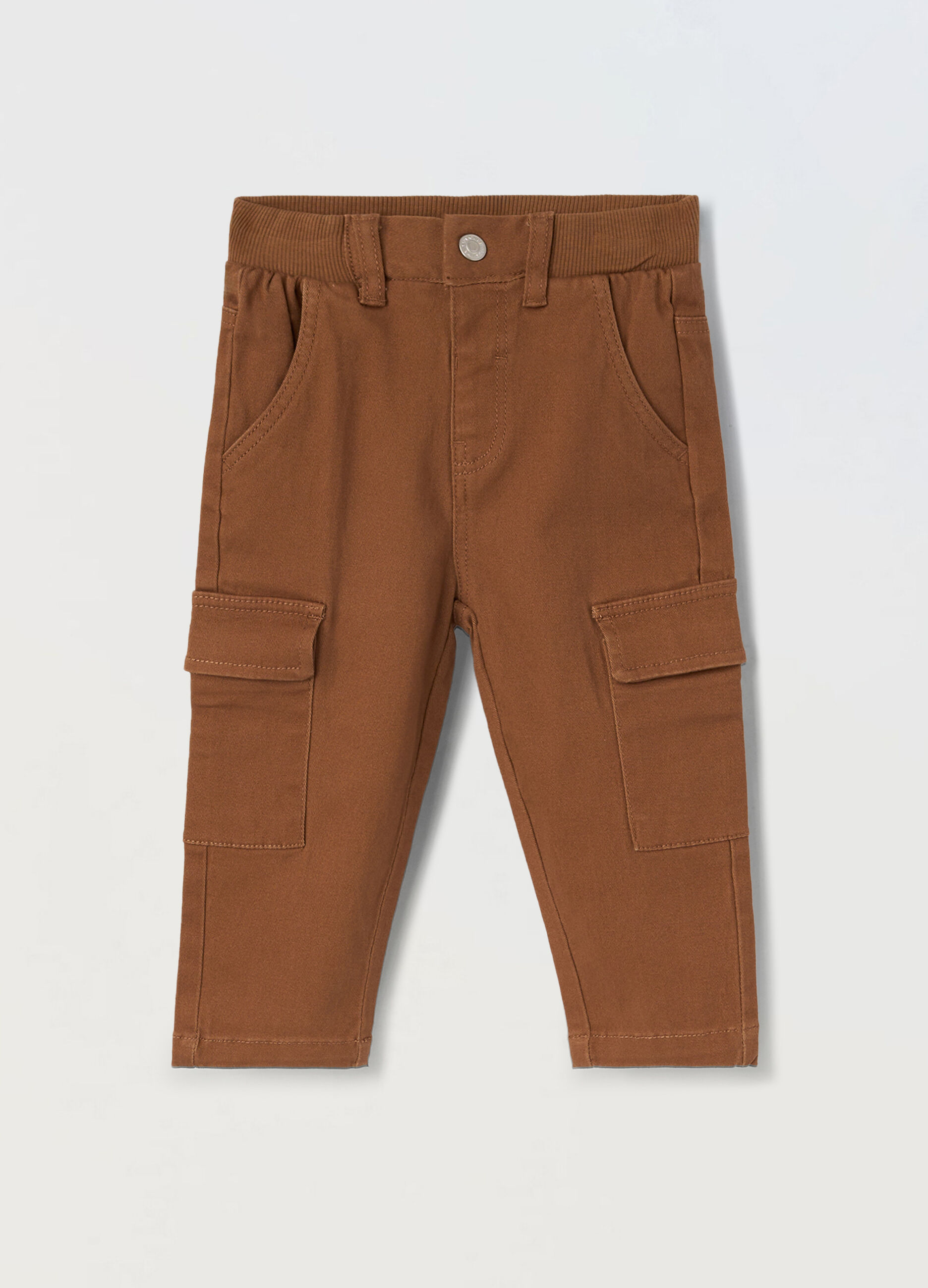Pantaloni in twill di cotone stretch neonato_0