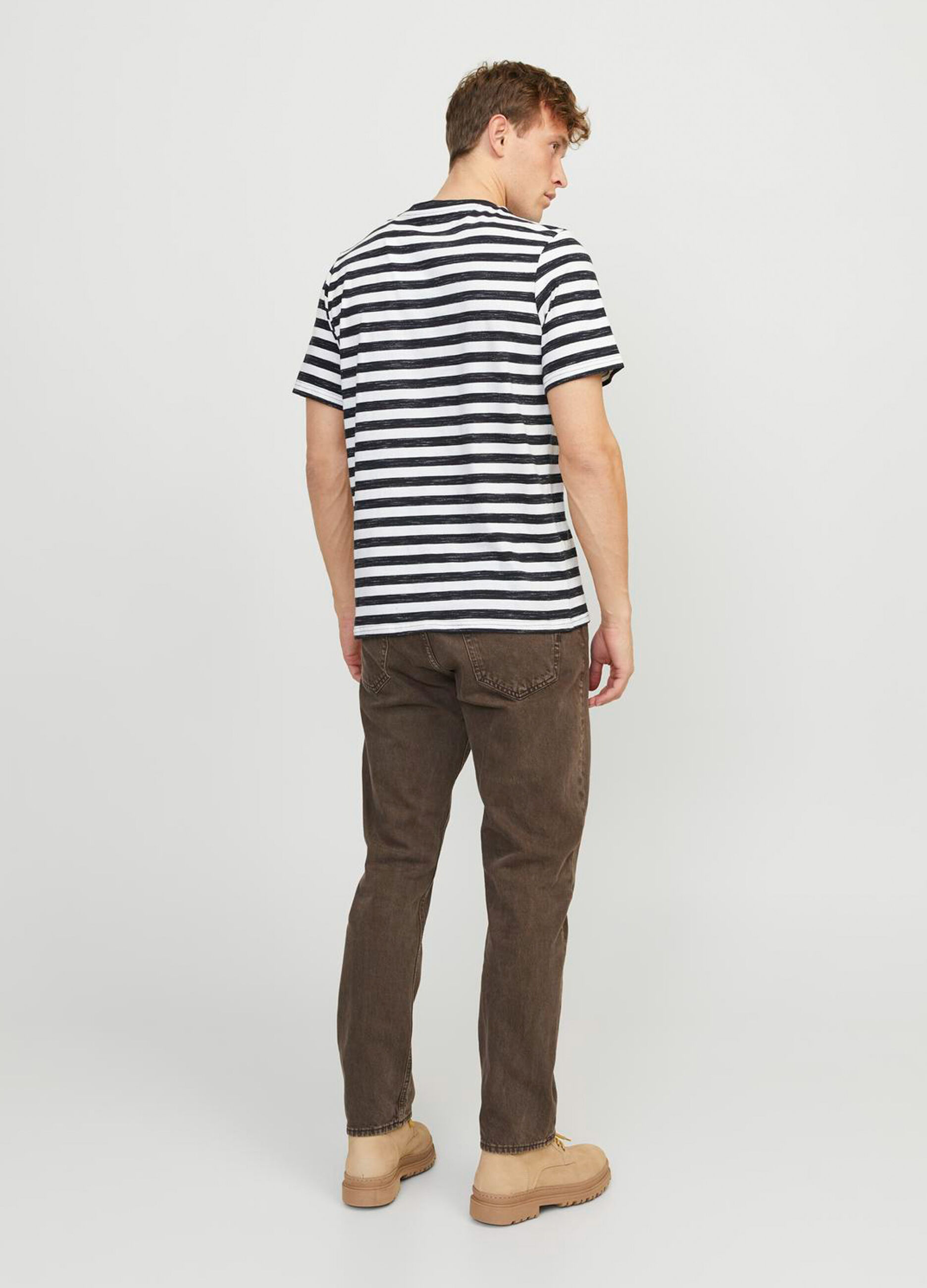 T-shirt girocollo a righe uomo_1