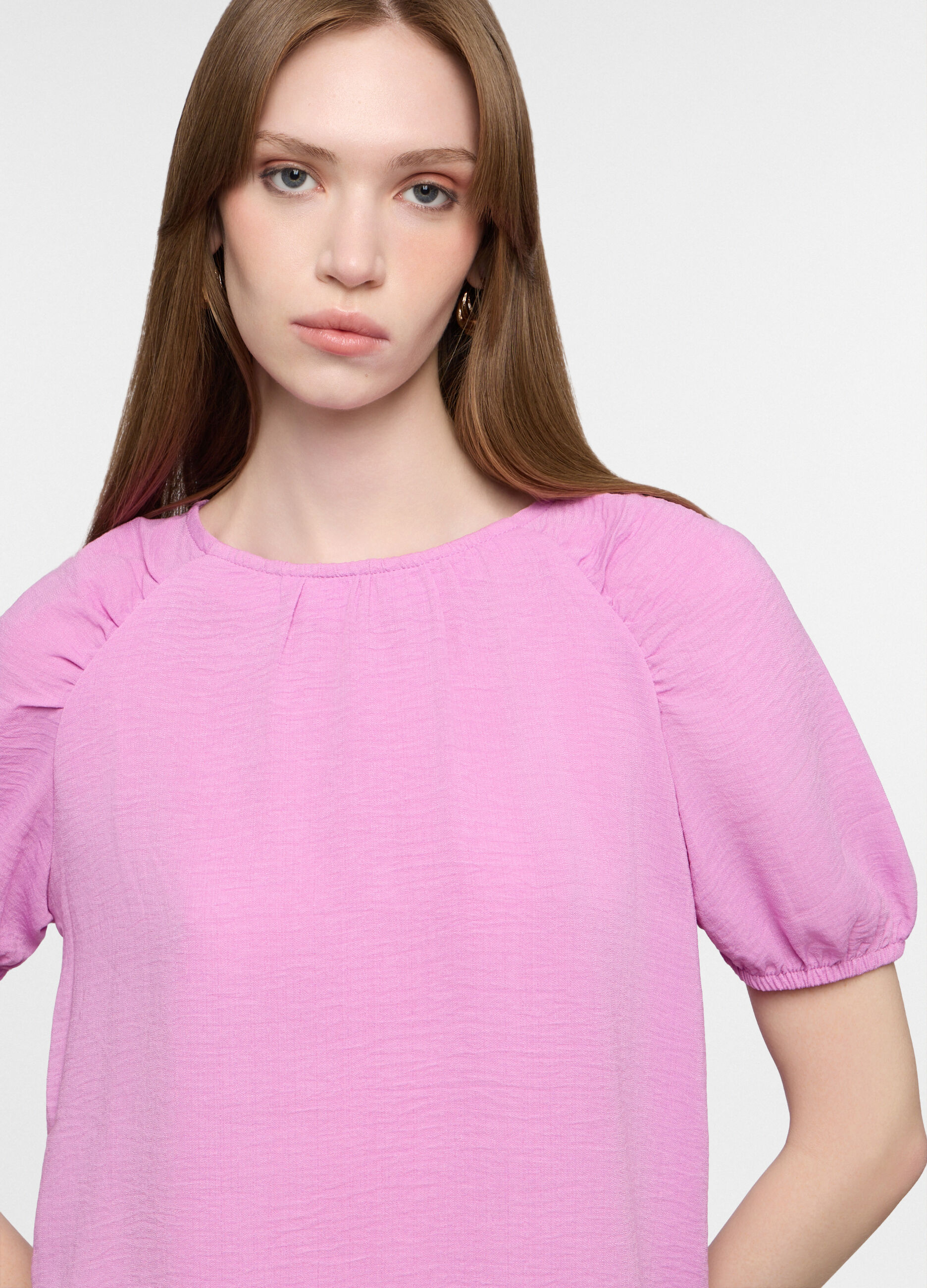 Blusa crepe girocollo donna_2
