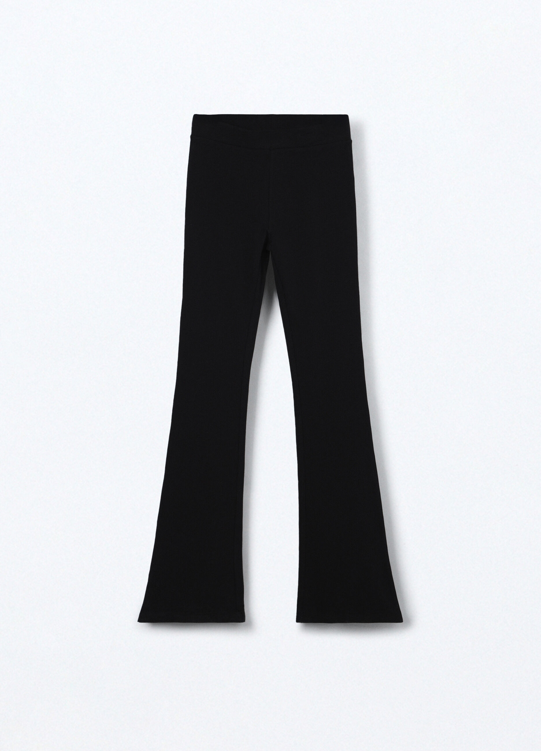 Leggings flare fit in cotone fleece stretch ragazza_0