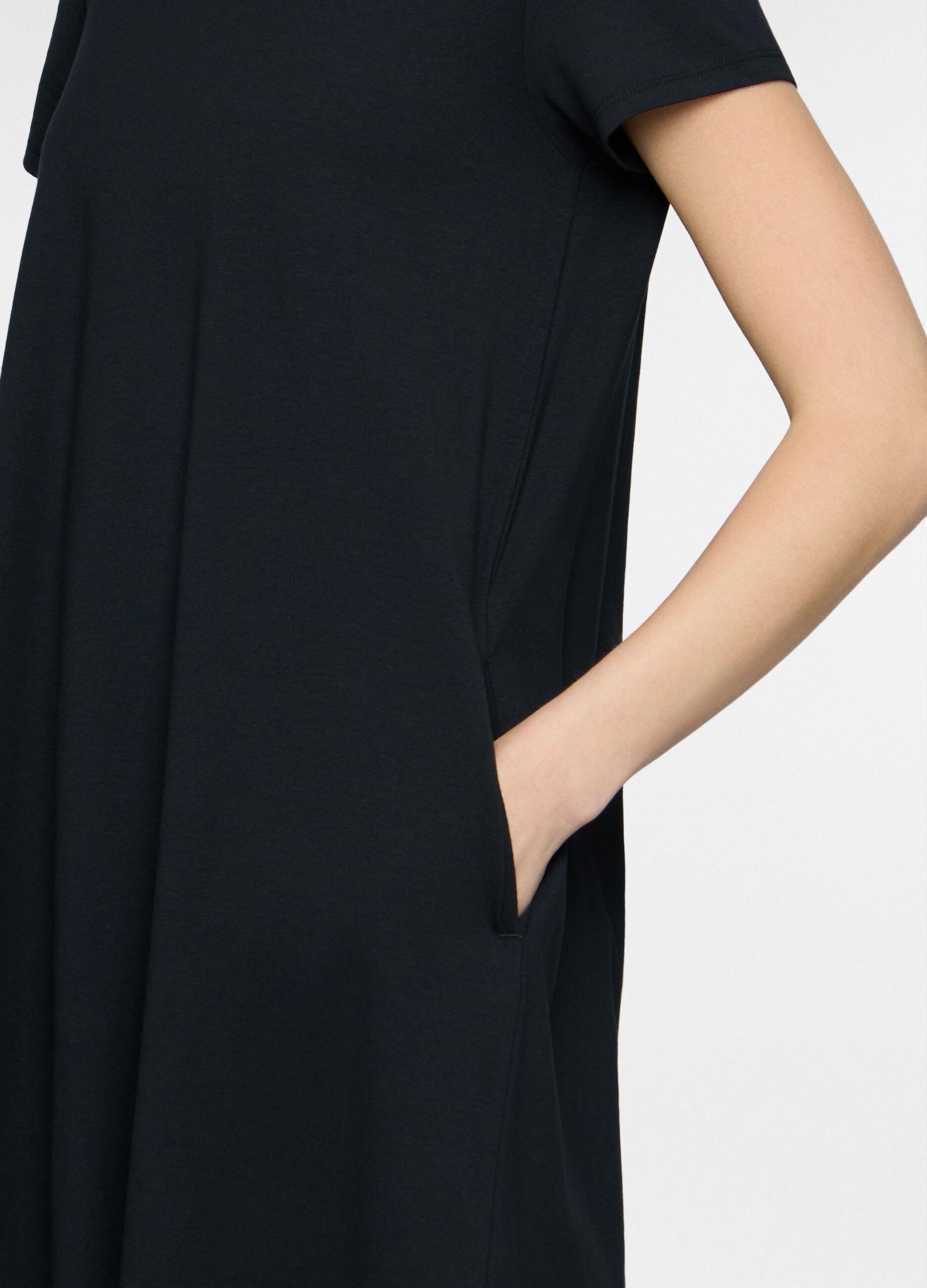 Abito corto in jersey di cotone stretch donna_2