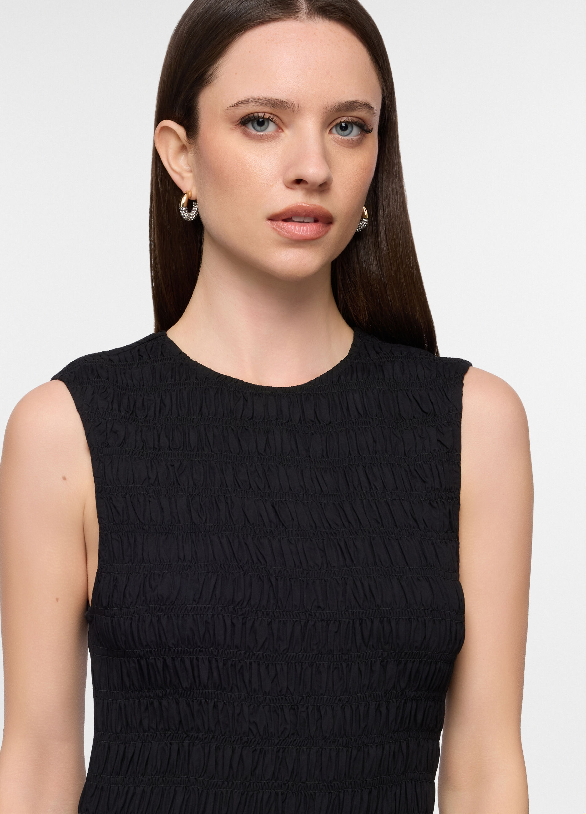 Abito lungo smanicato in pura viscosa donna_2