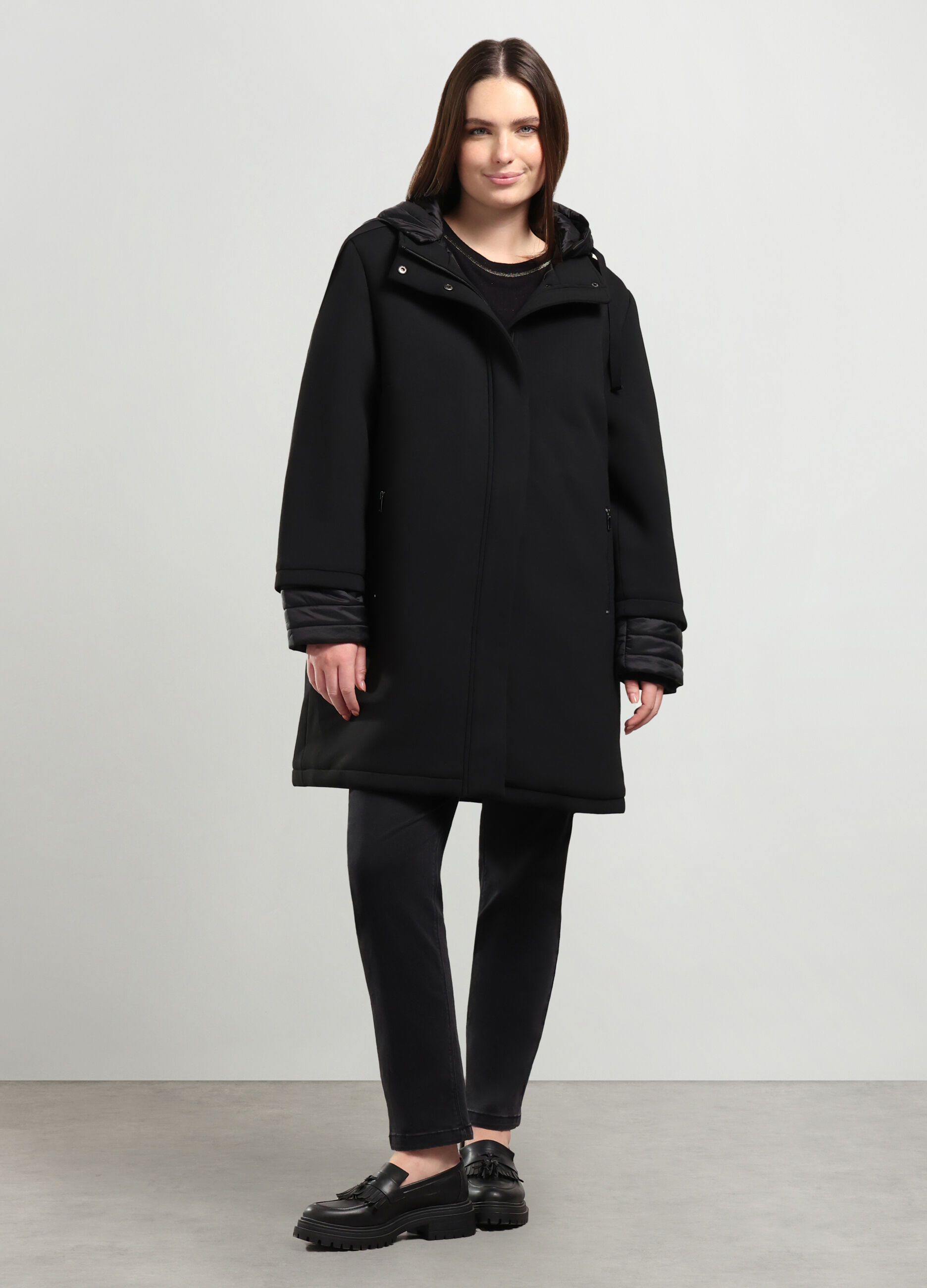 Giacca imbottita con cappuccio donna curvy_0