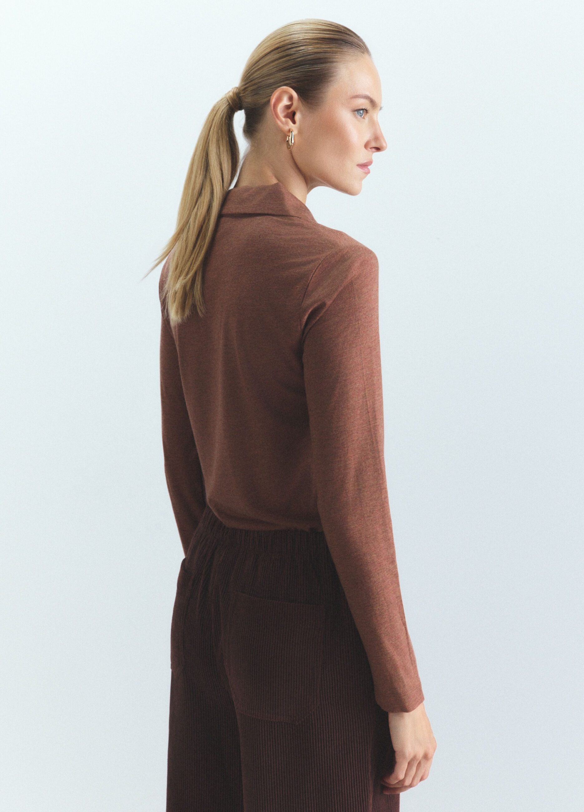 Maglia polo rasata donna_2