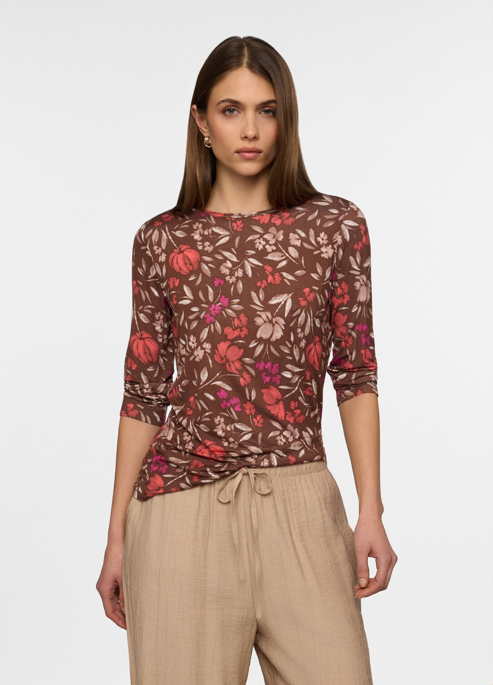 T-shirt girocollo stretch donna_0