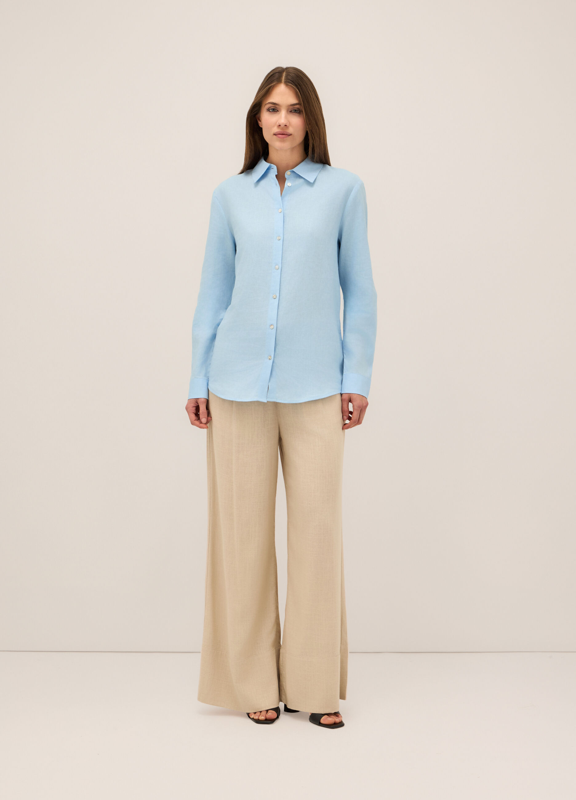 Pantaloni palazzo misto lino donna_0